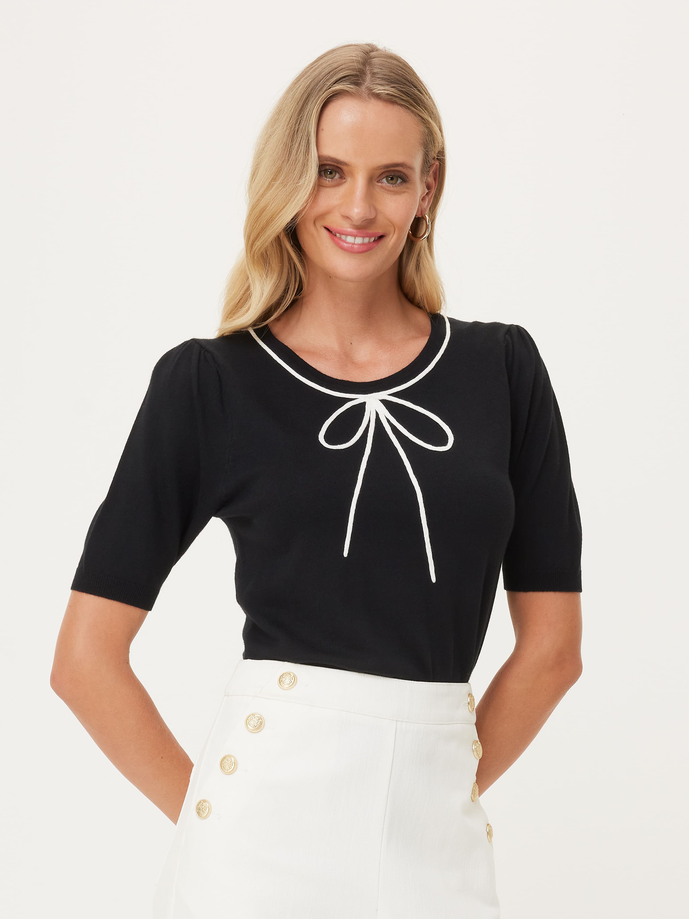 Bow Neck Novelty Knit