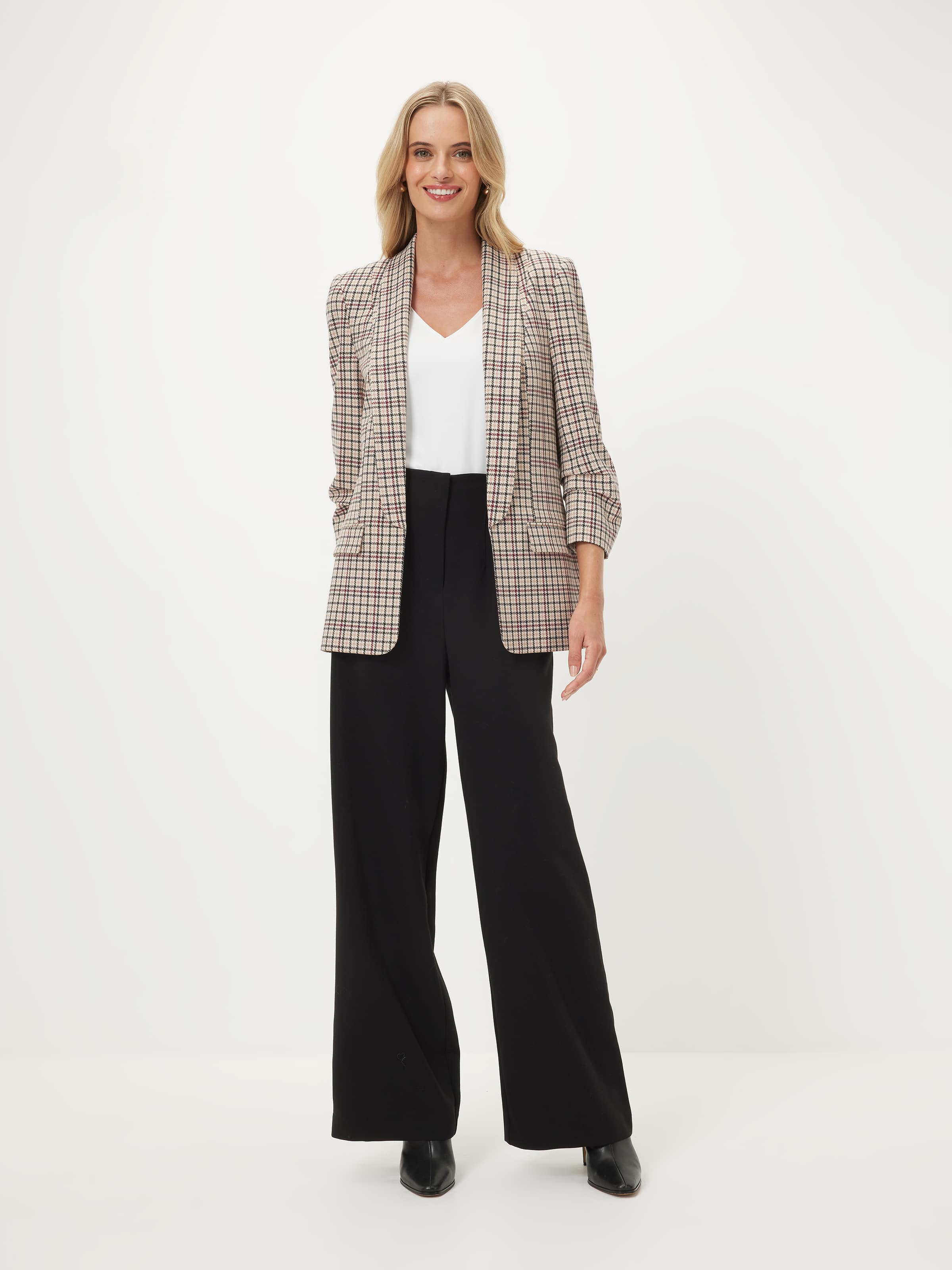 Mi Amour Brown Check Blazer