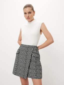 Mixed Up Boucle Mini Skirt