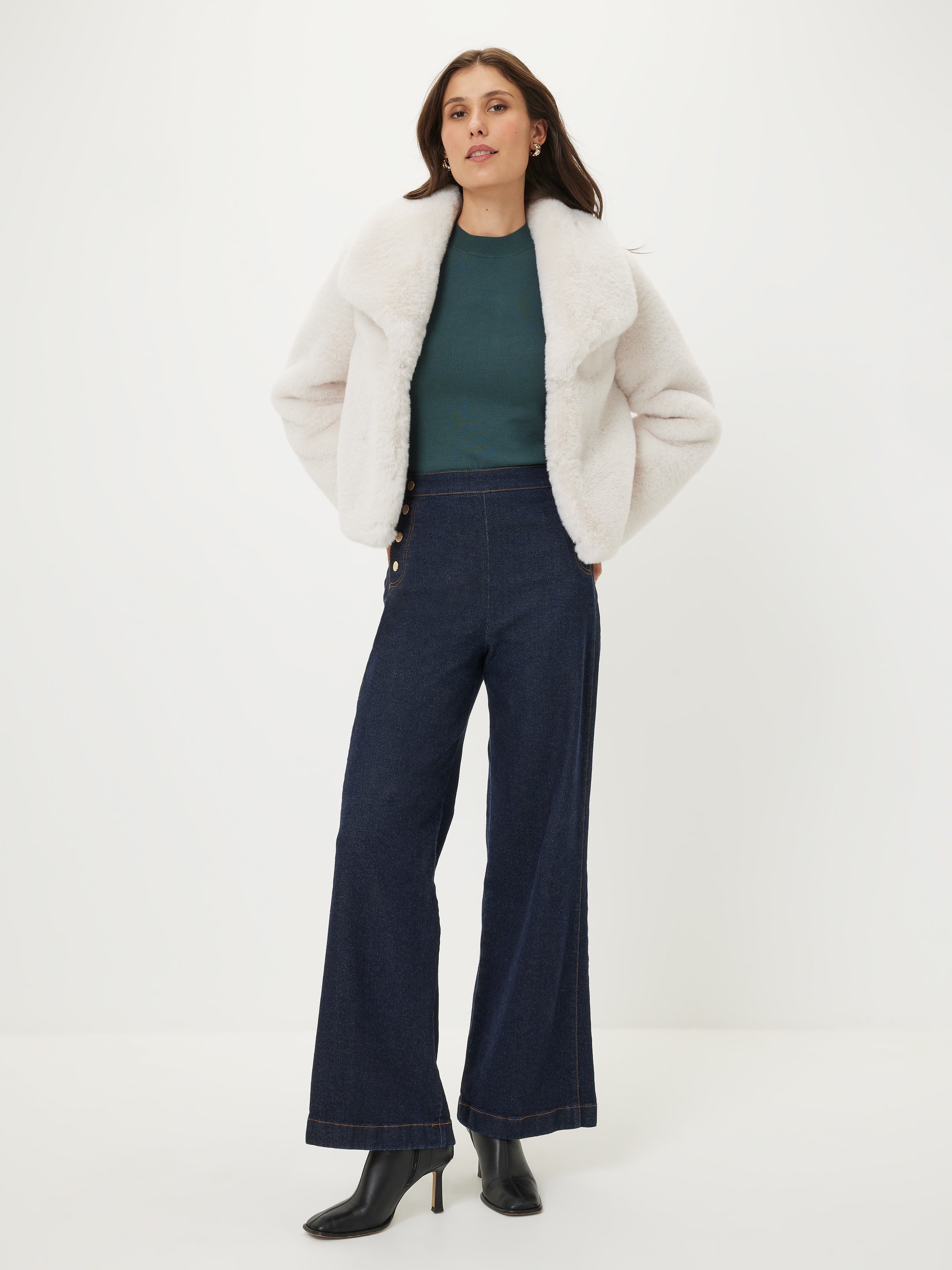 Winter Blue Faux Fur Jacket