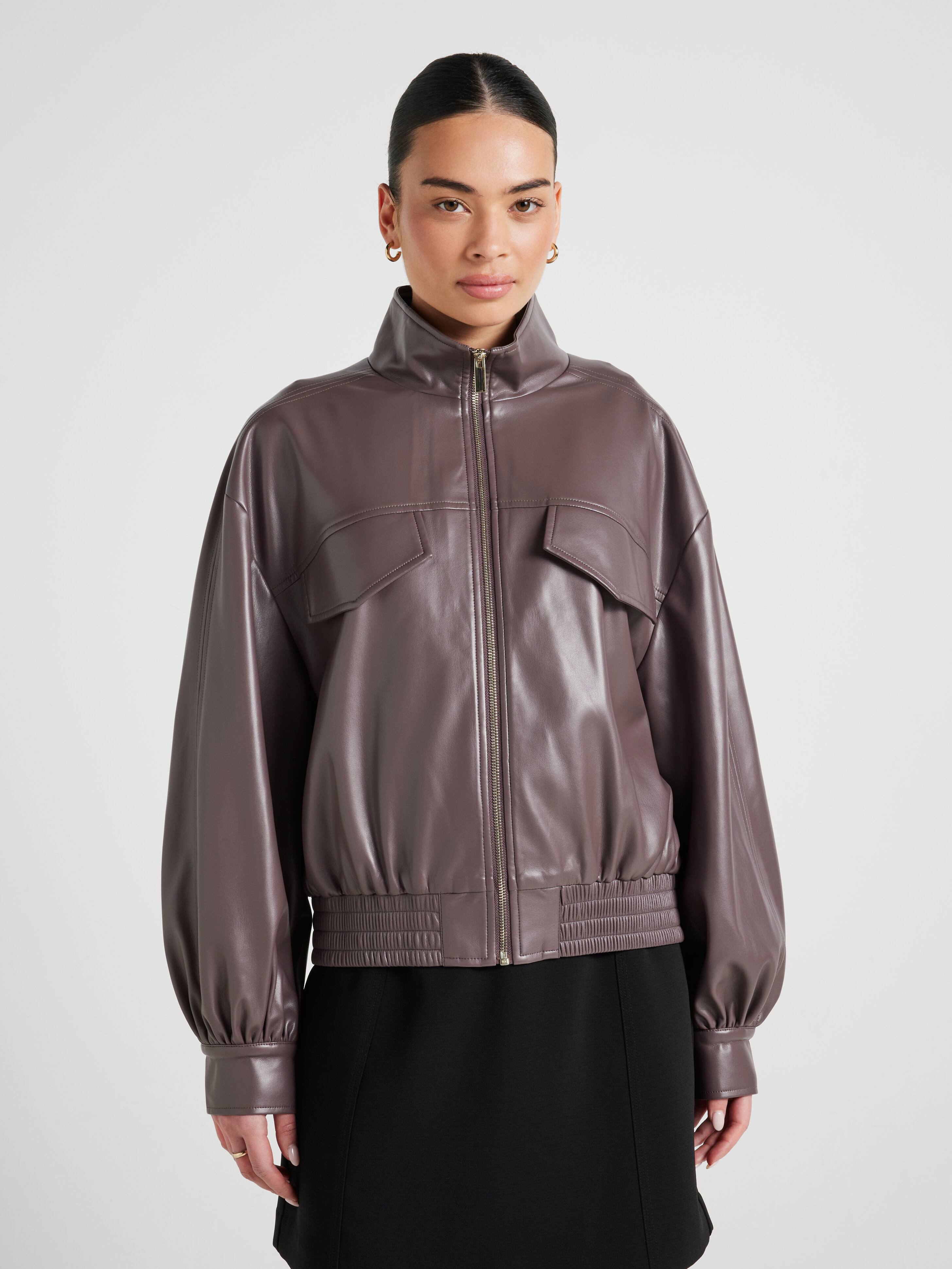 Last Chance Faux Leather Bomber Jacket