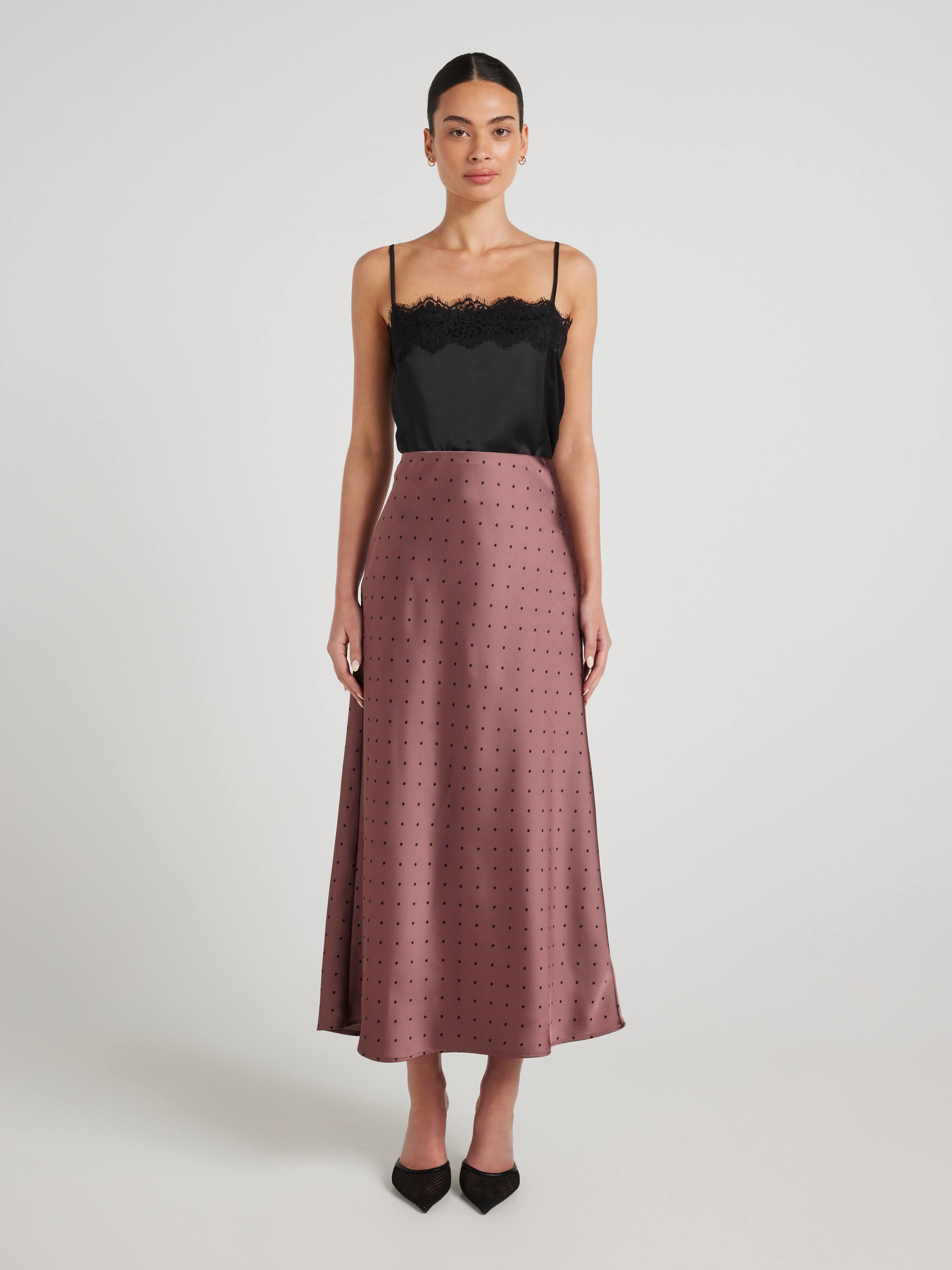 Structured Spot Slip Skirt