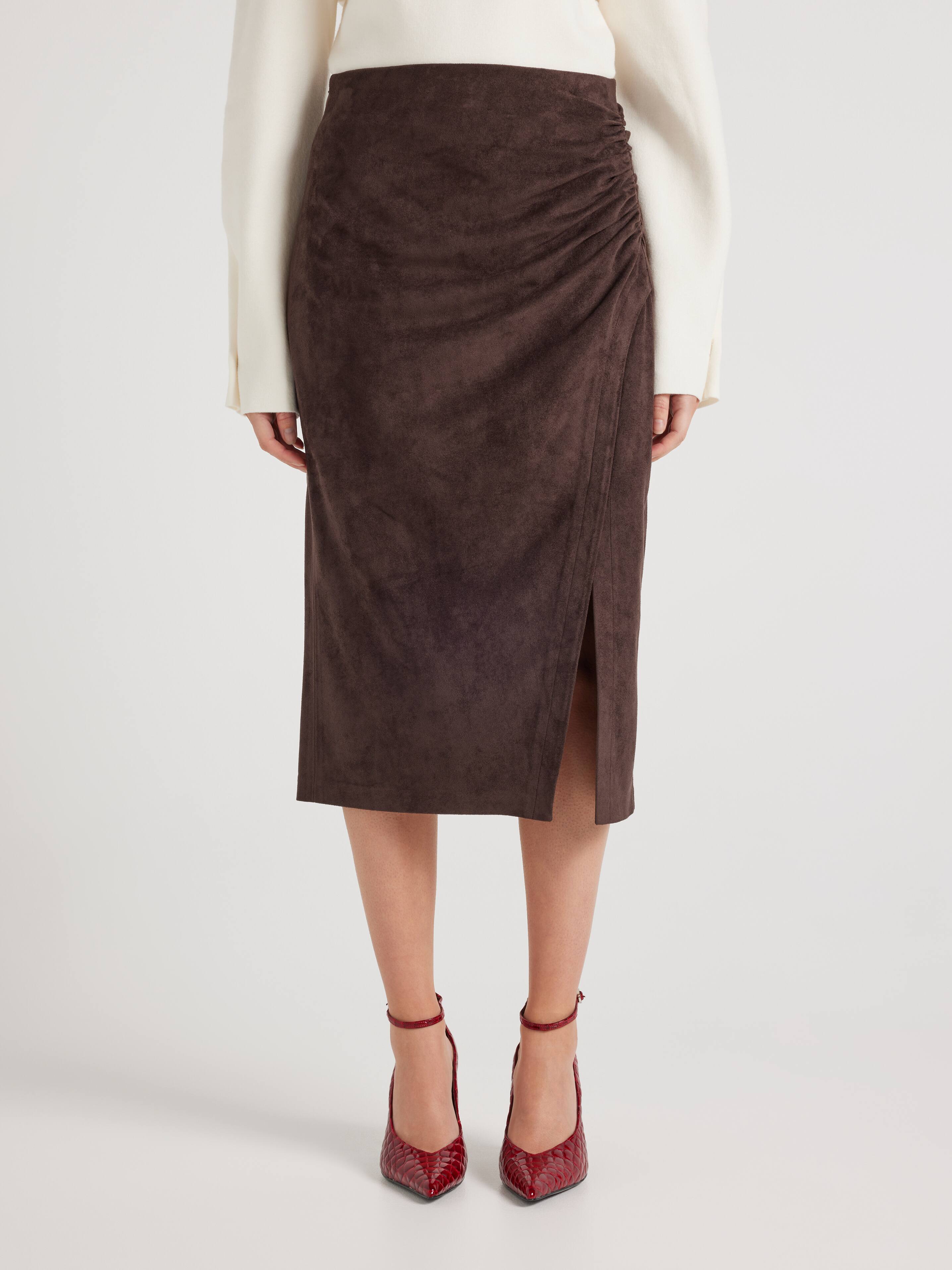 Call On Me Suedette Pencil Skirt