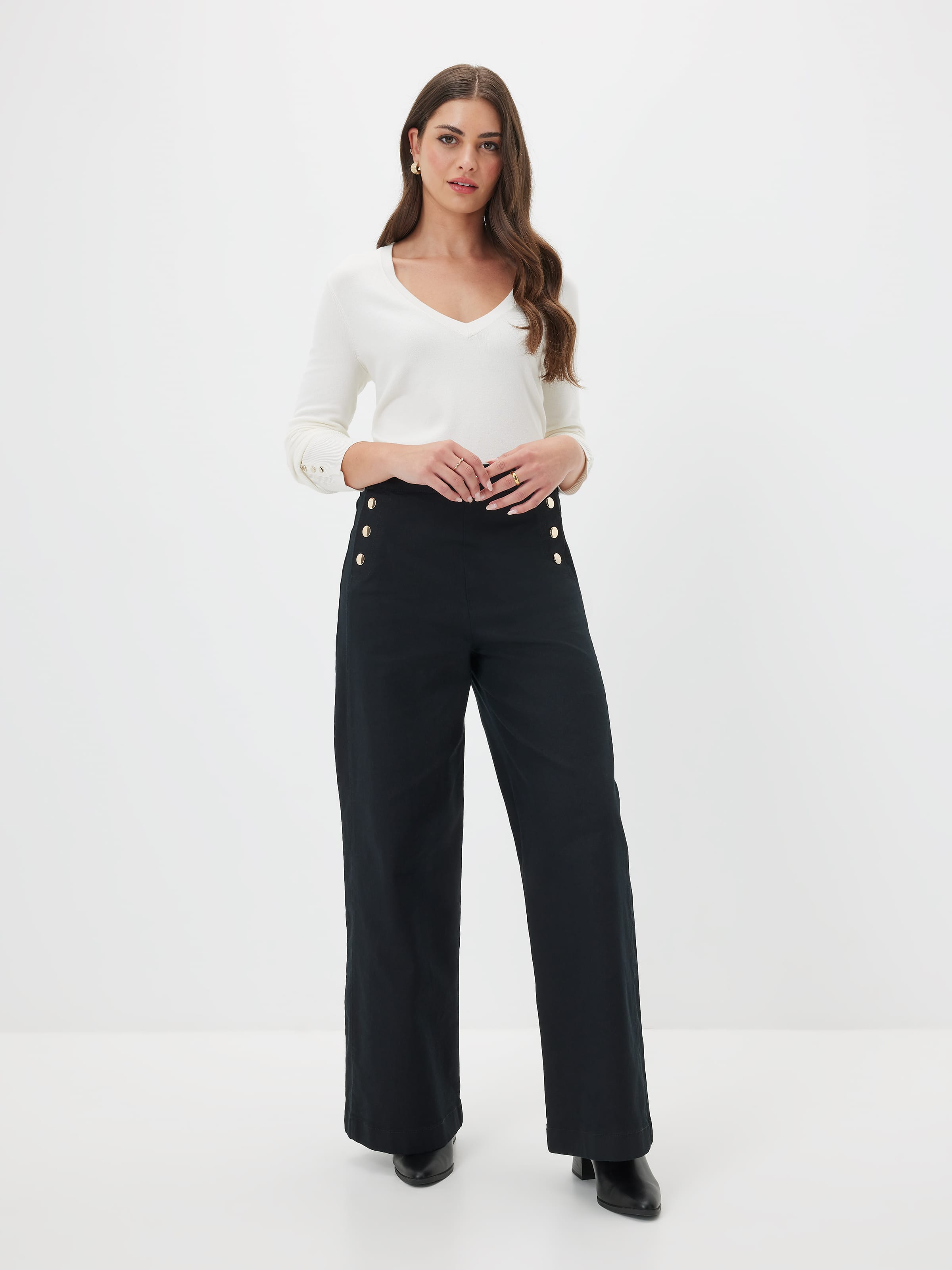 Petites Manhattan Wide Leg Jean