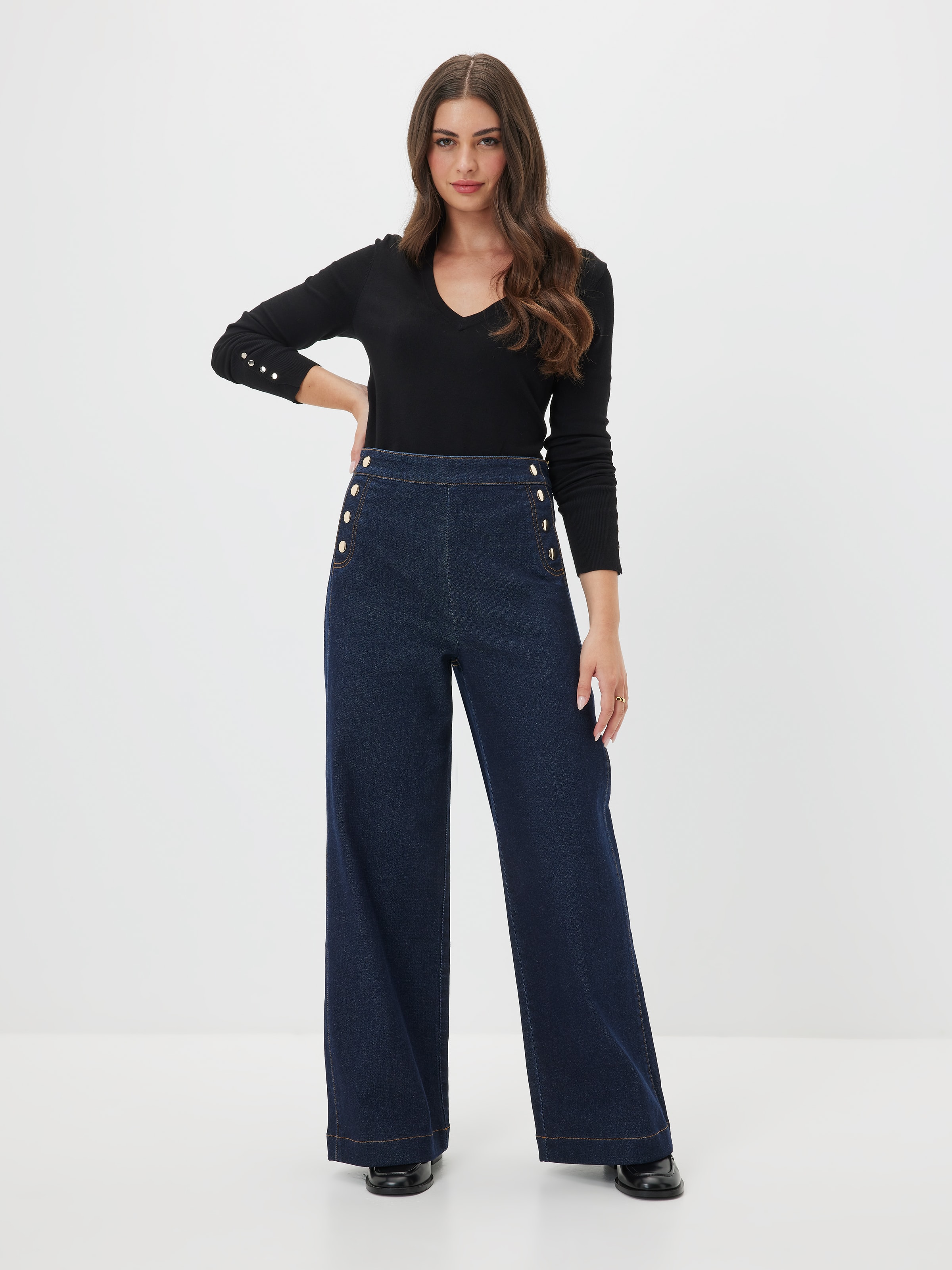 Petites Manhattan Wide Leg Jean