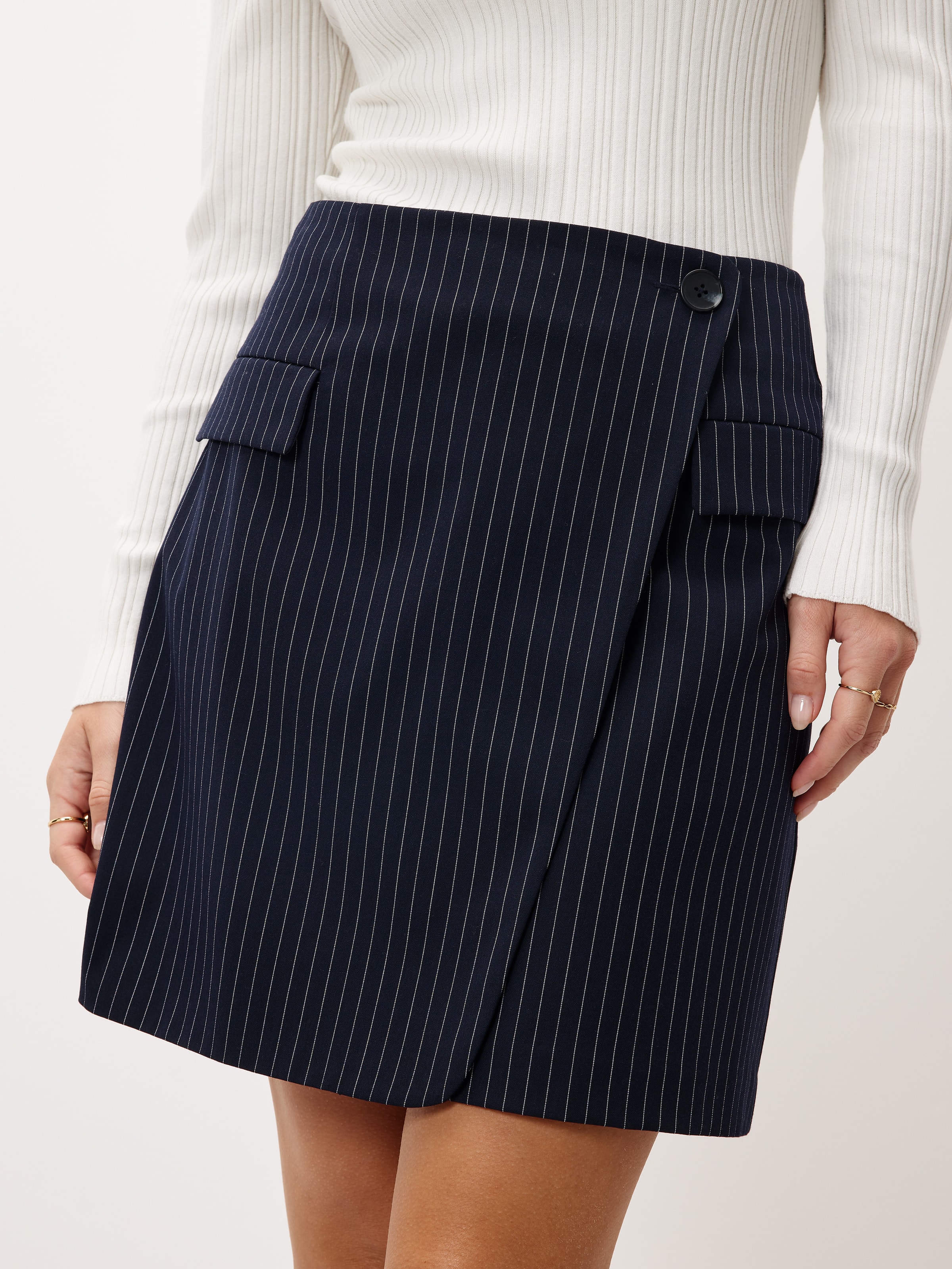 Break Even Pinstripe Suit Skirt