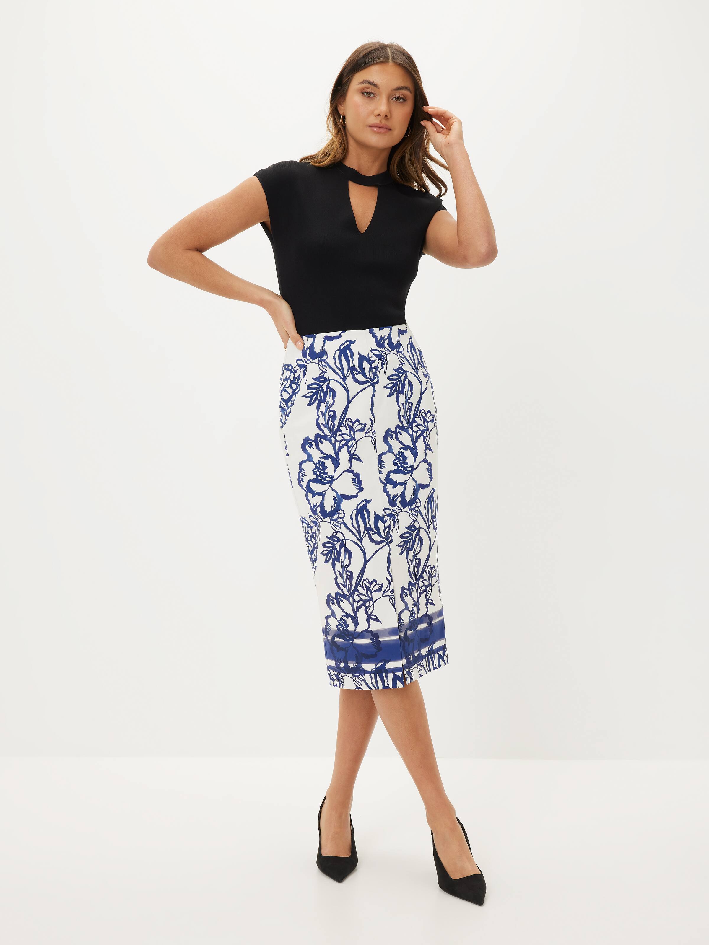 Seychelles Stripe Sateen Skirt