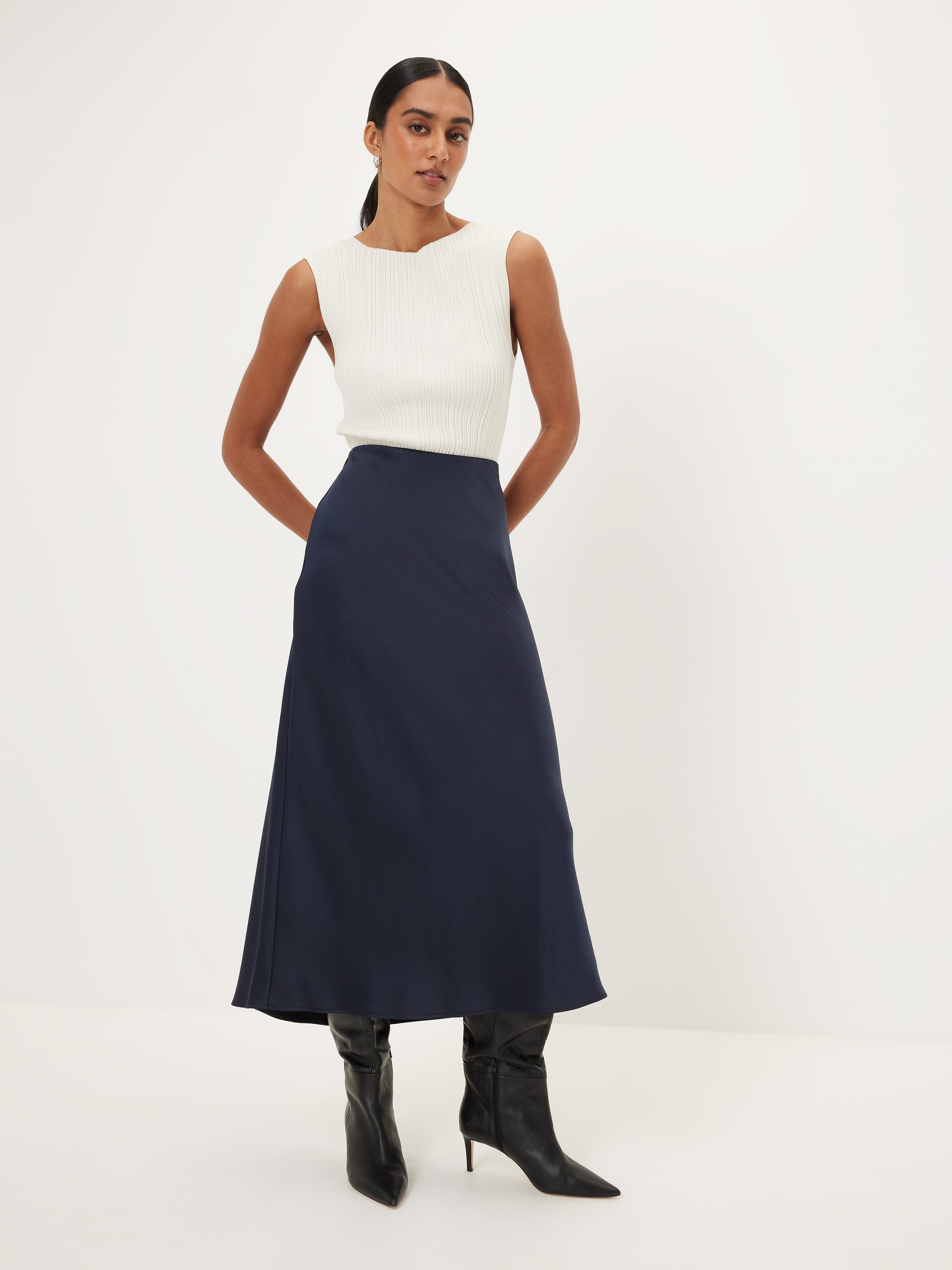 Cupids Bow Satin Slip Skirt
