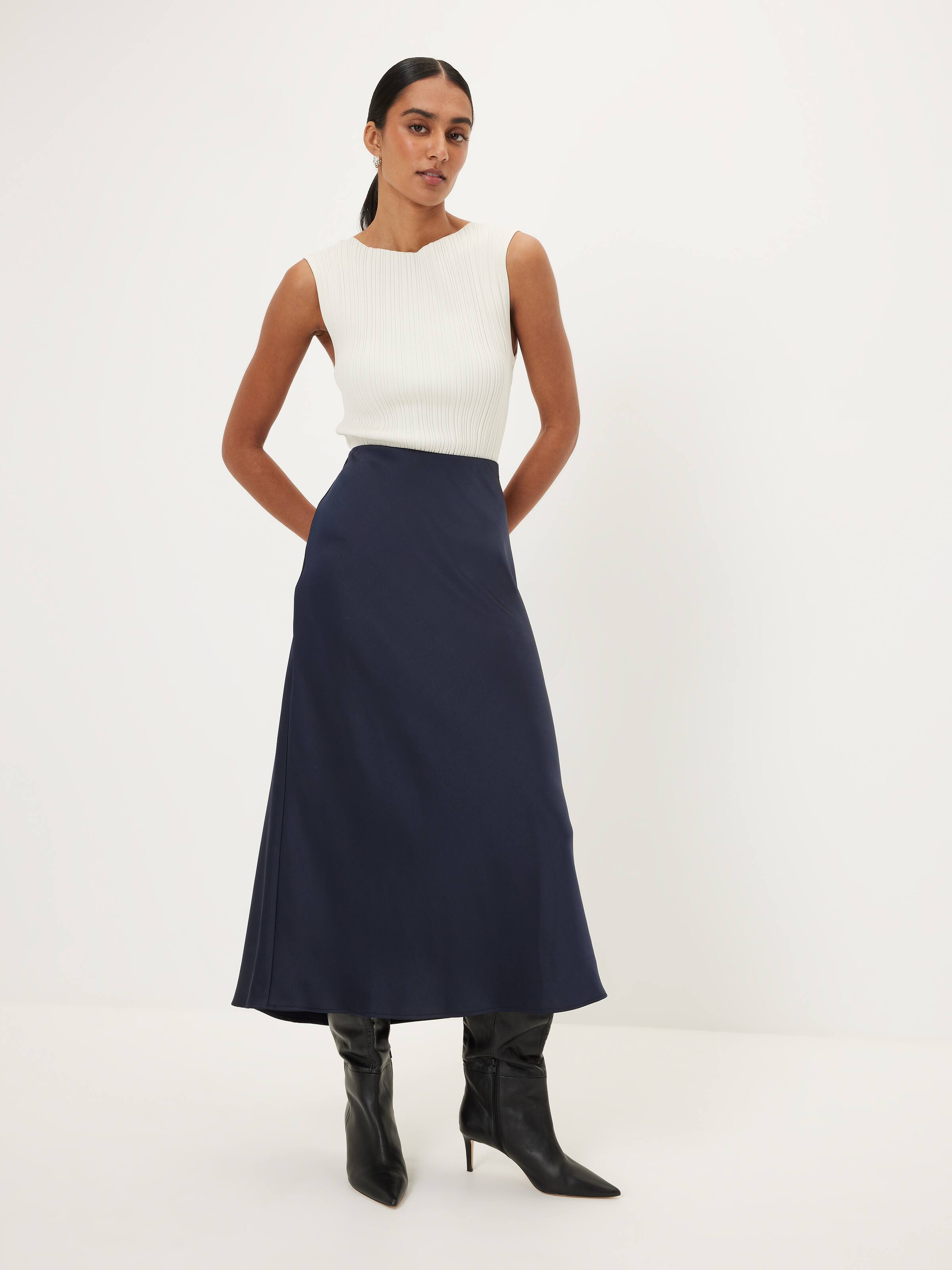 Cupids Bow Satin Slip Skirt