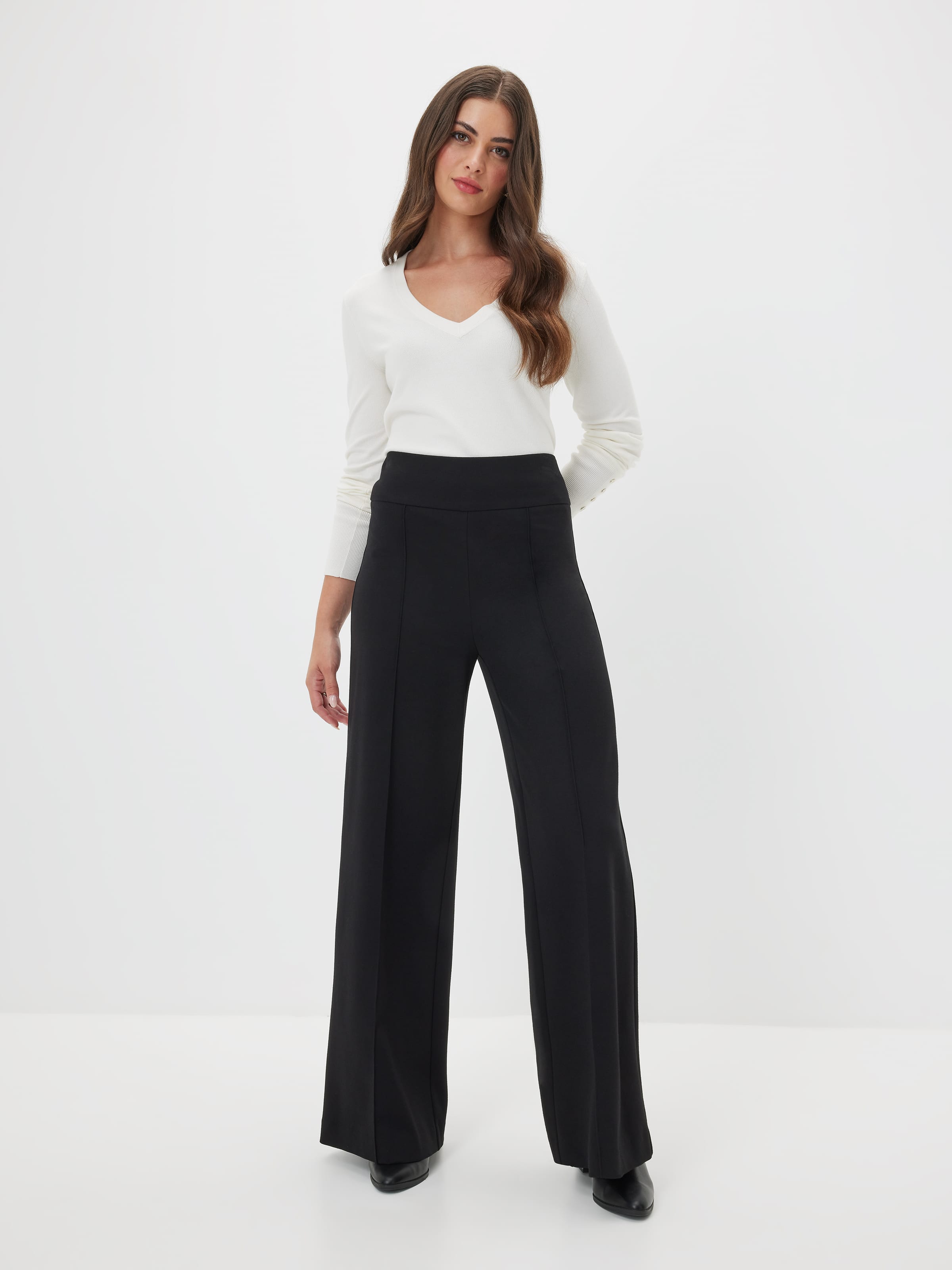 Petites Bowie Wide Leg Ponte Pant