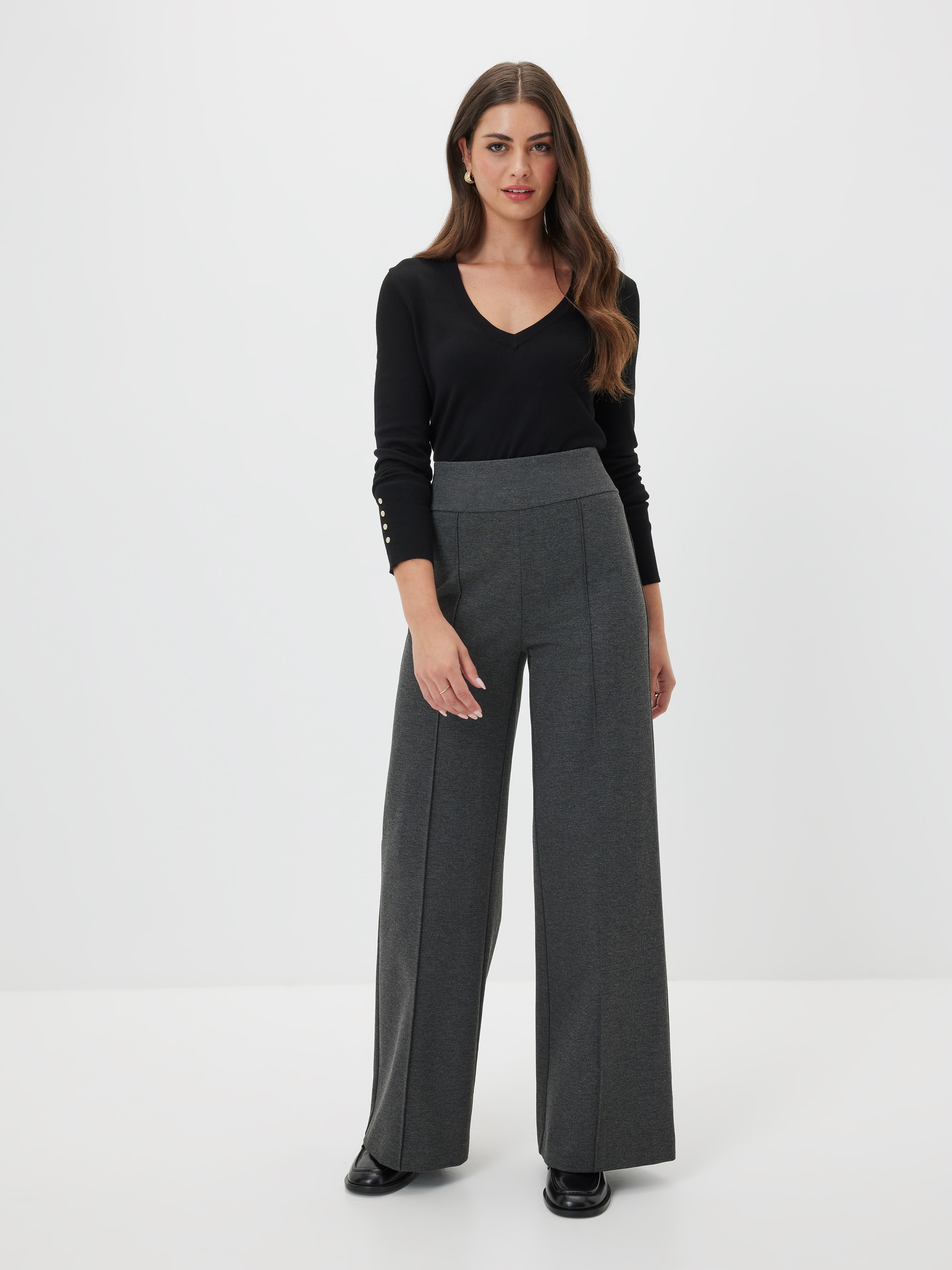 Petites Bowie Wide Leg Ponte Pant
