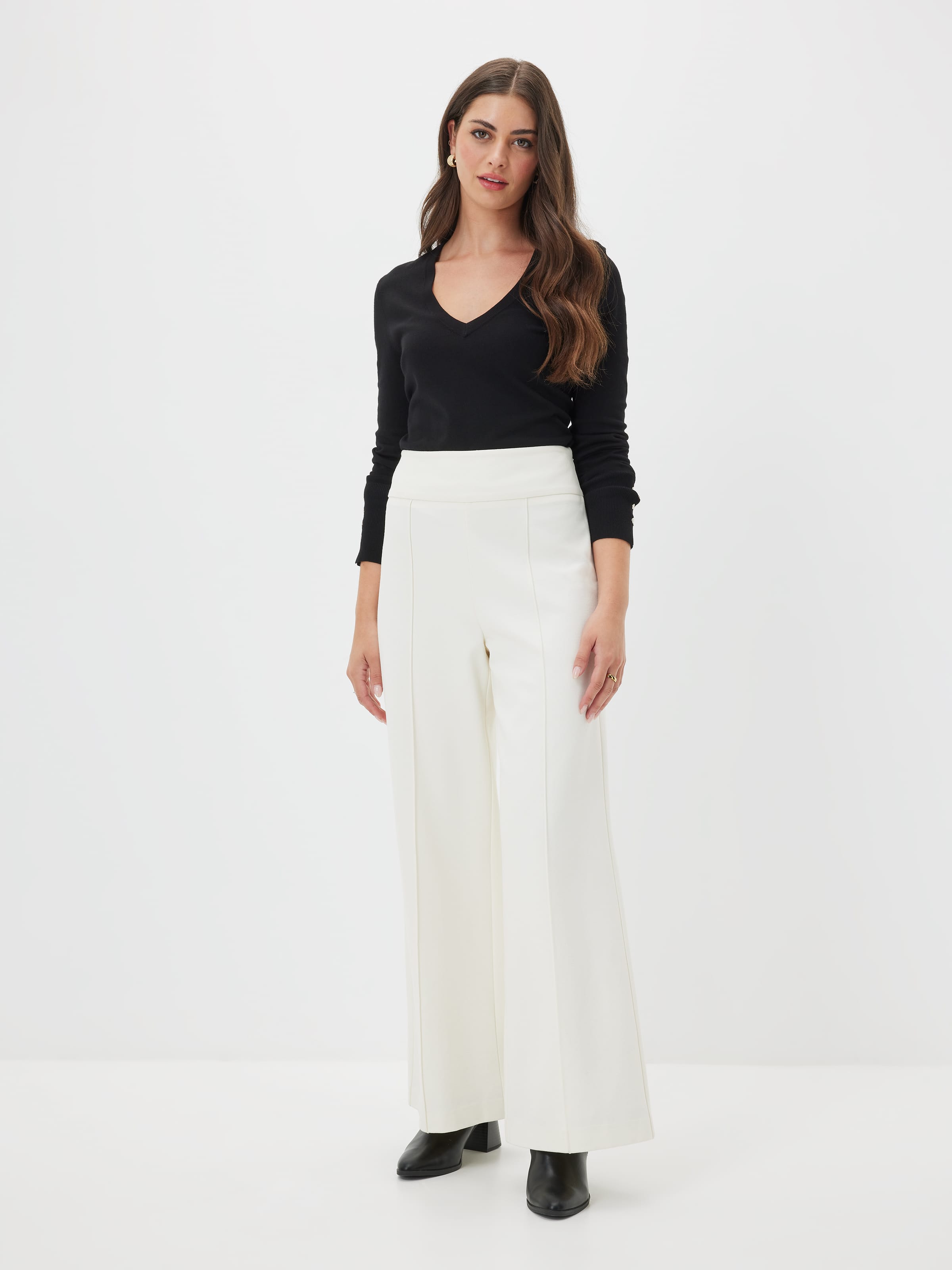 Petites Bowie Wide Leg Ponte Pant