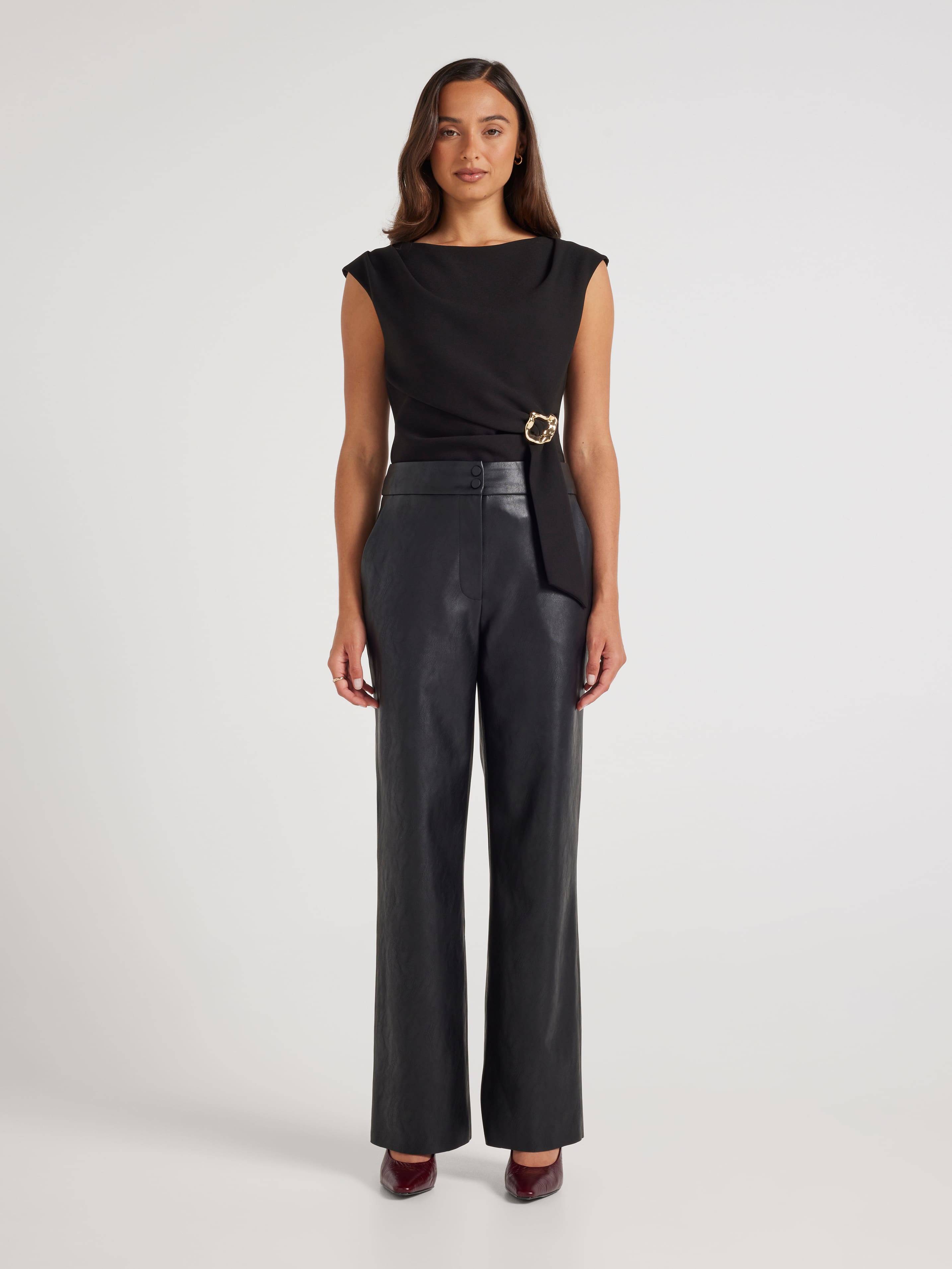 Spinning Around Faux Leather Pant