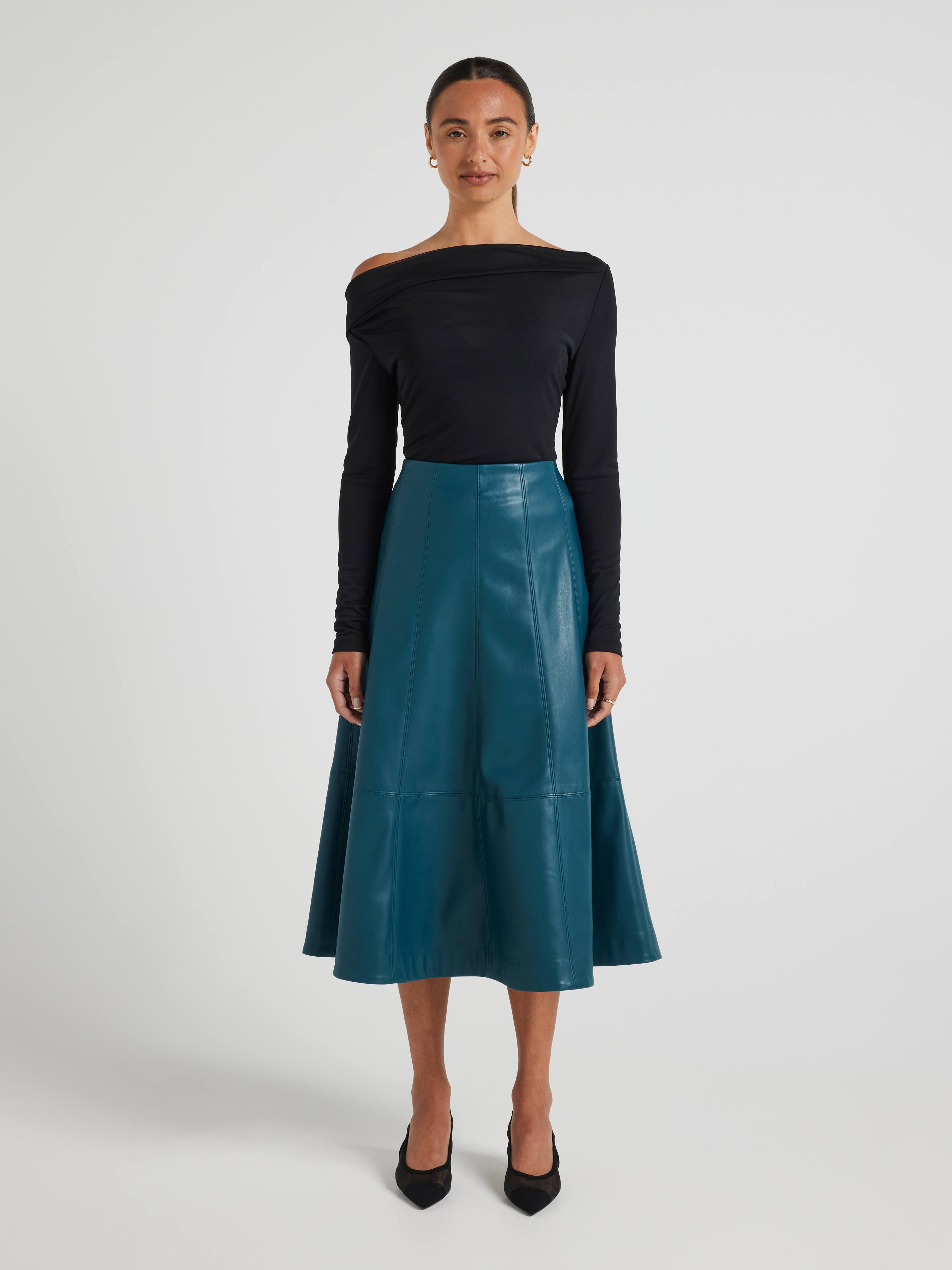 Winter Wonderland Faux Leather Skirt