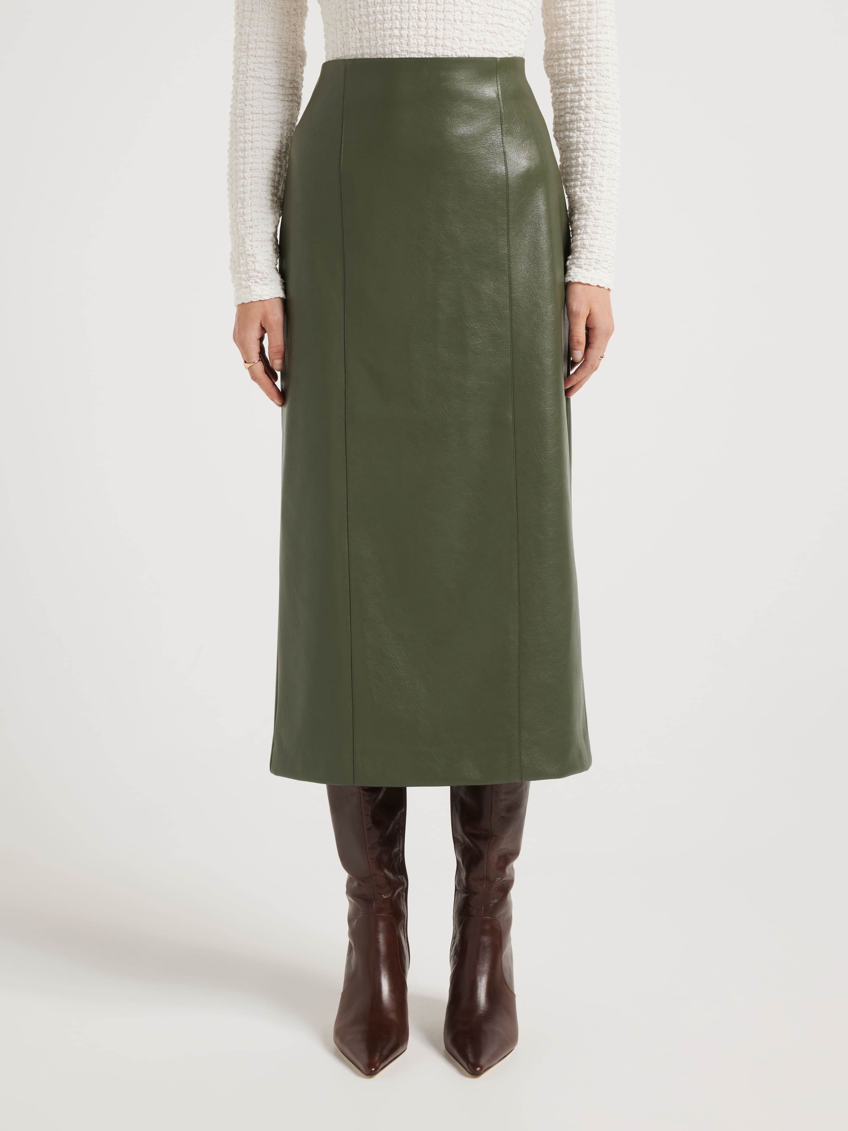 Spinning Around Faux Leather Skirt