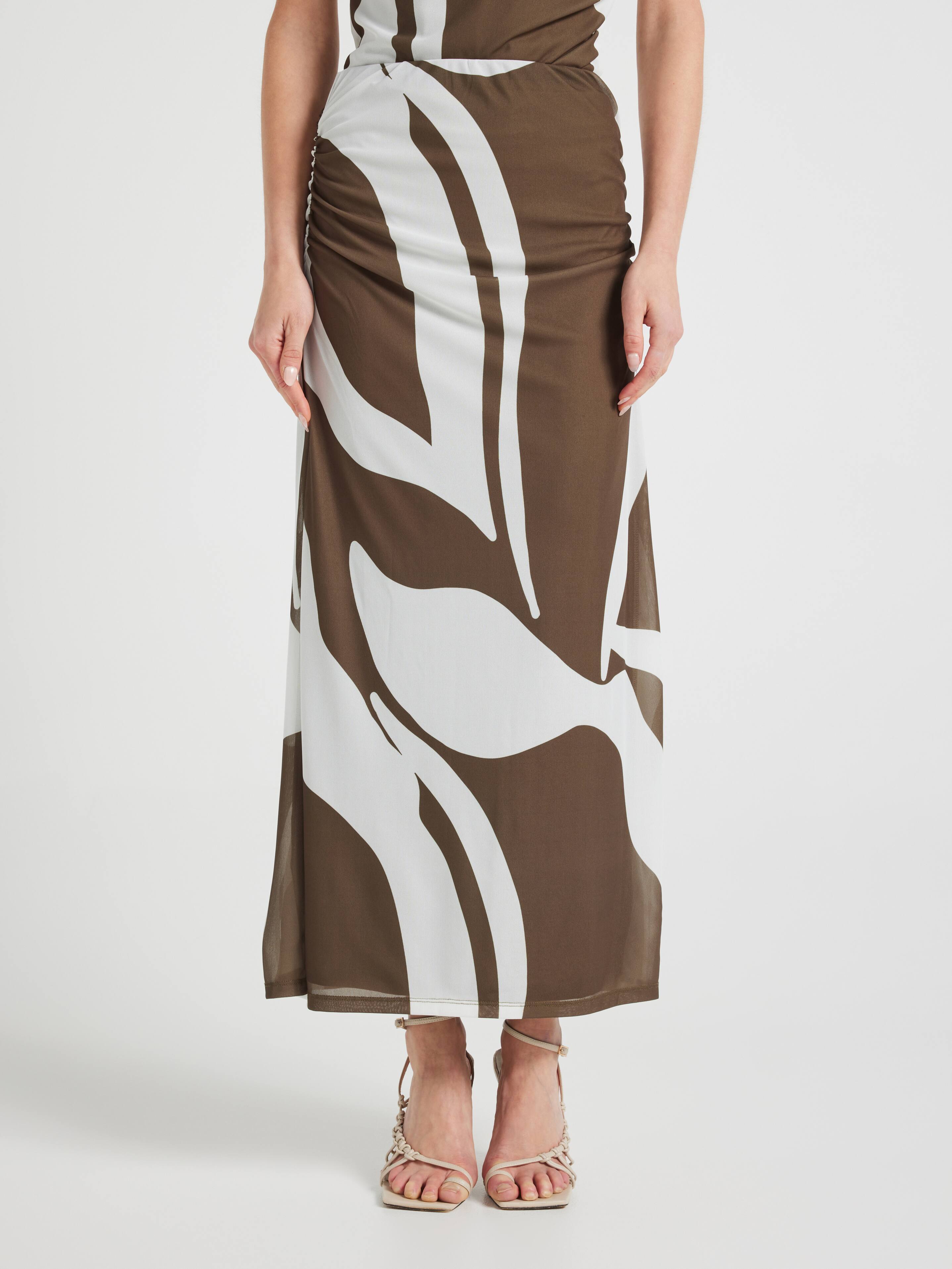 Cloud Abstract Mesh Midi Skirt