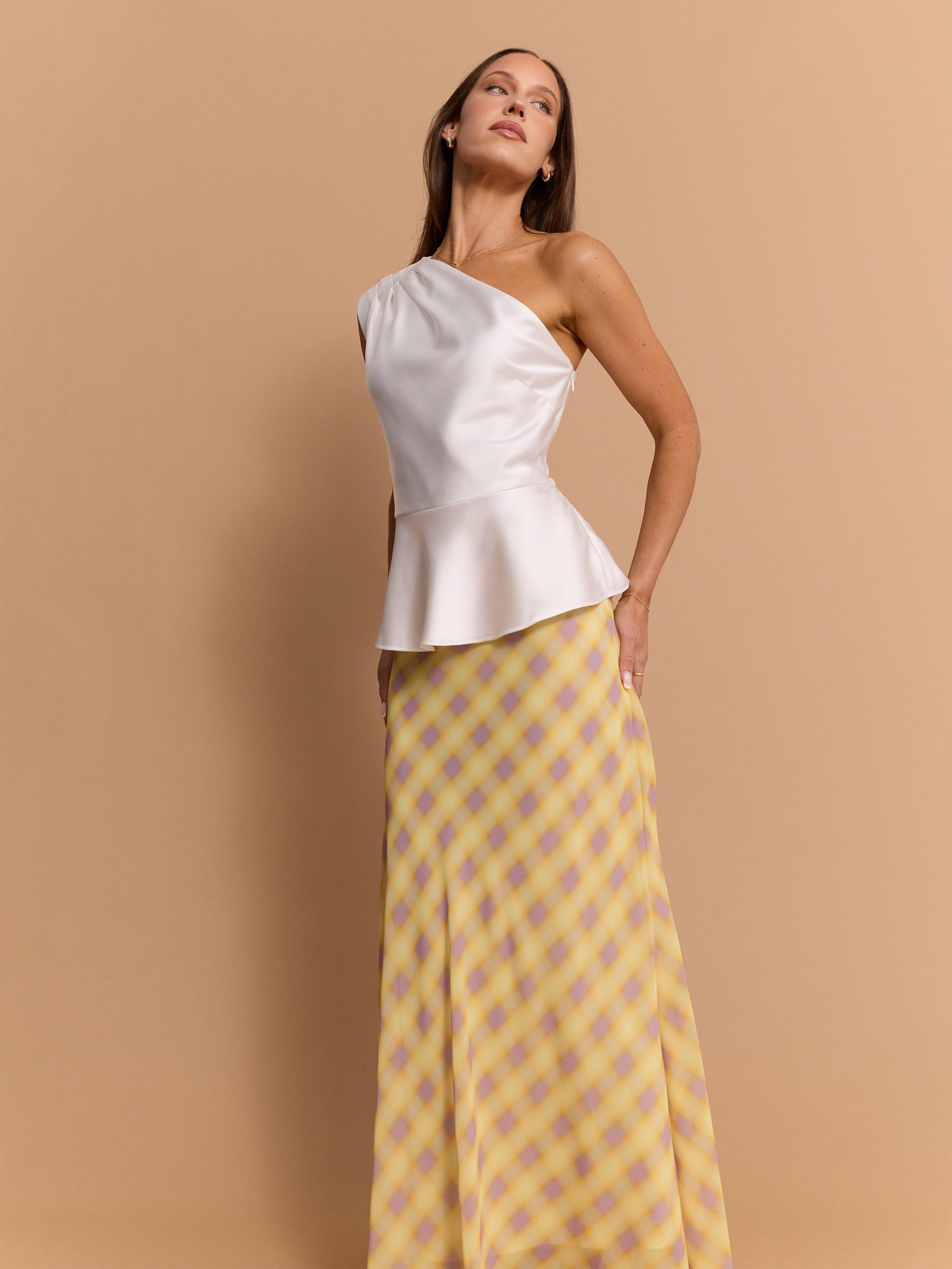 Bright Check Slip Skirt