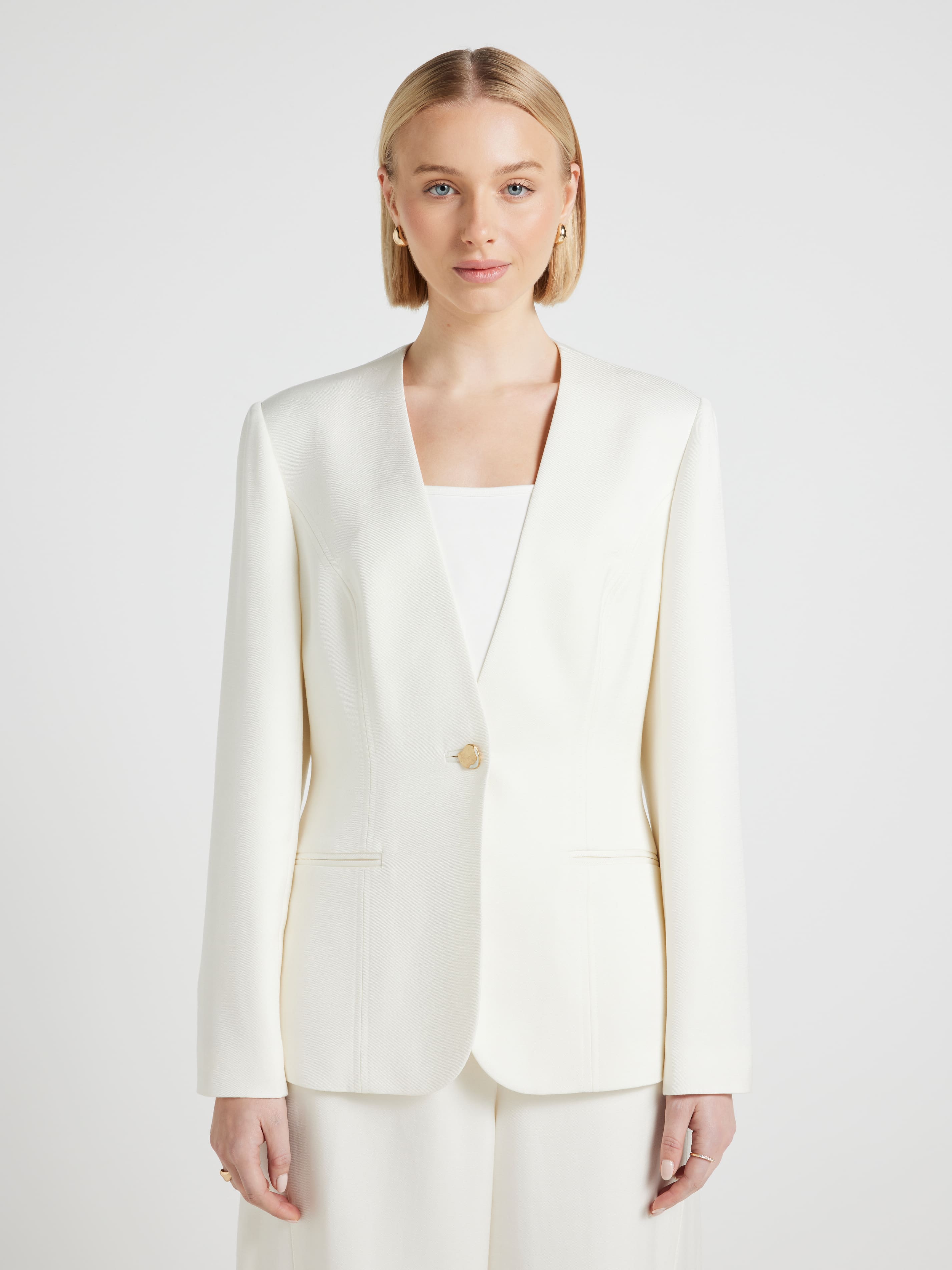 Power Walk Collarless Blazer