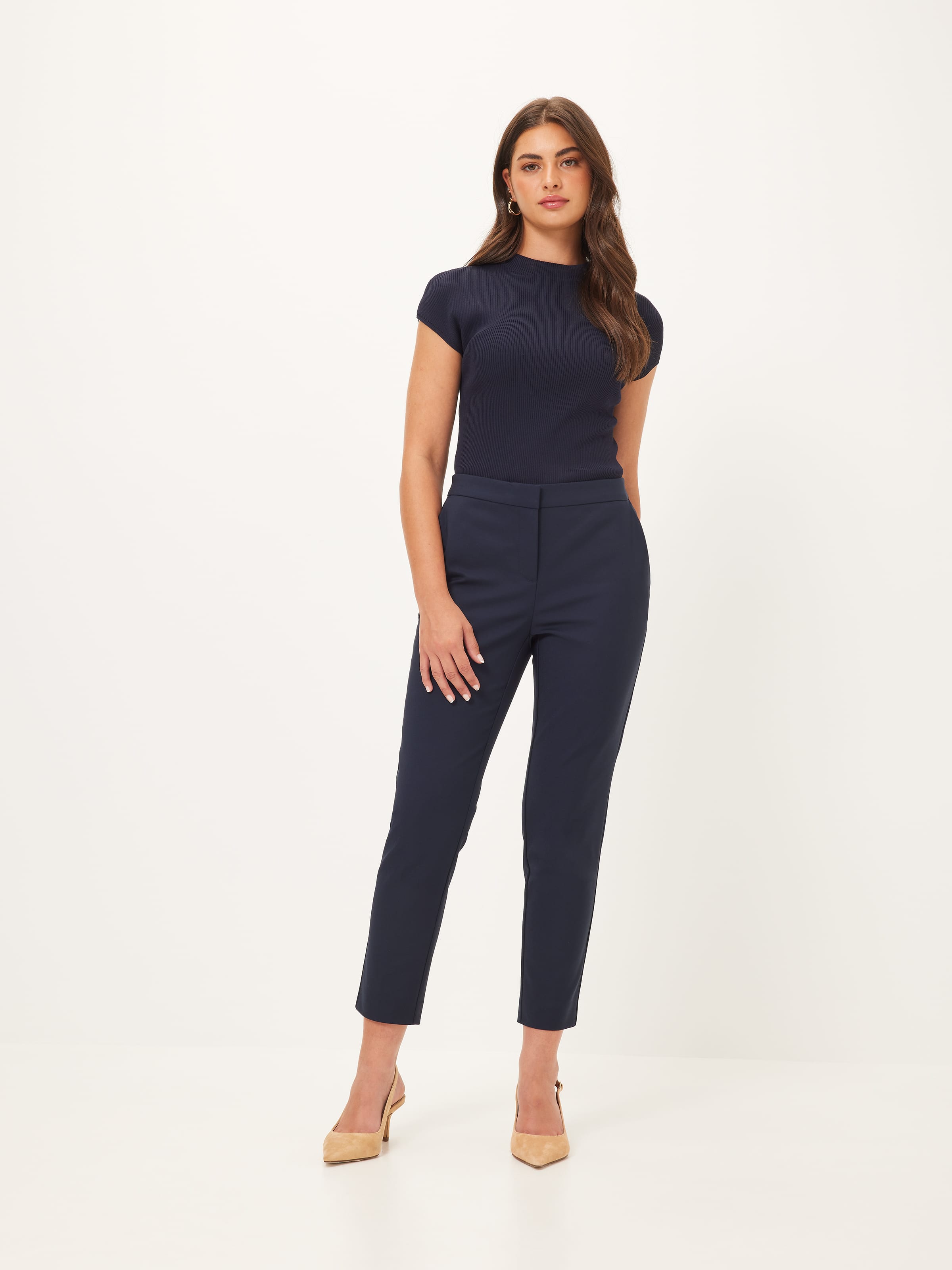Navy blue pants with darts - Woman - AW2018