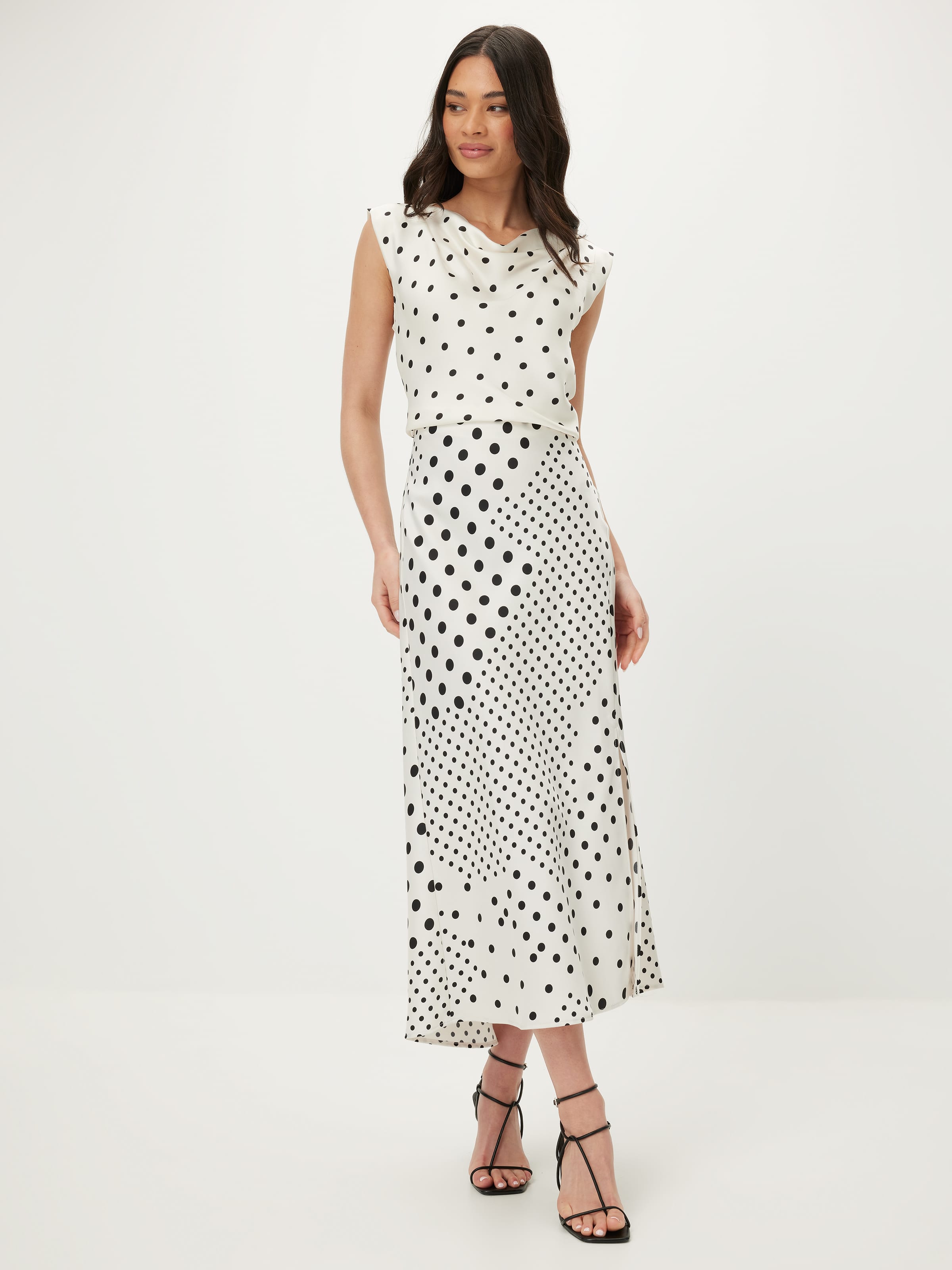 Patch Work Spot Slip Skirt