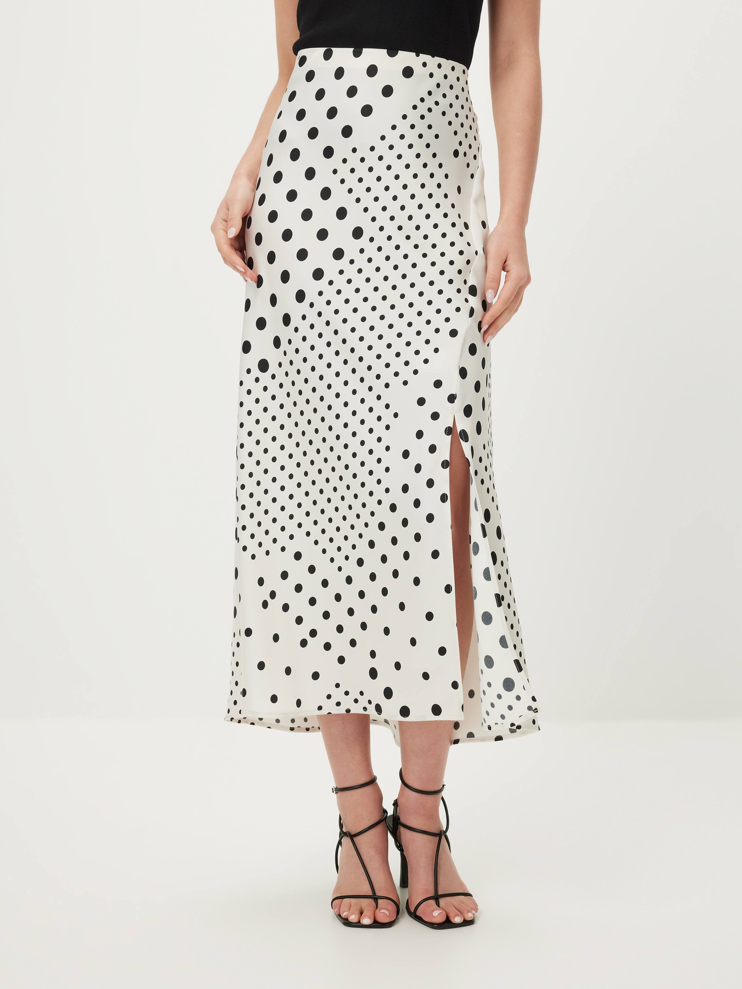 Patch Work Spot Slip Skirt