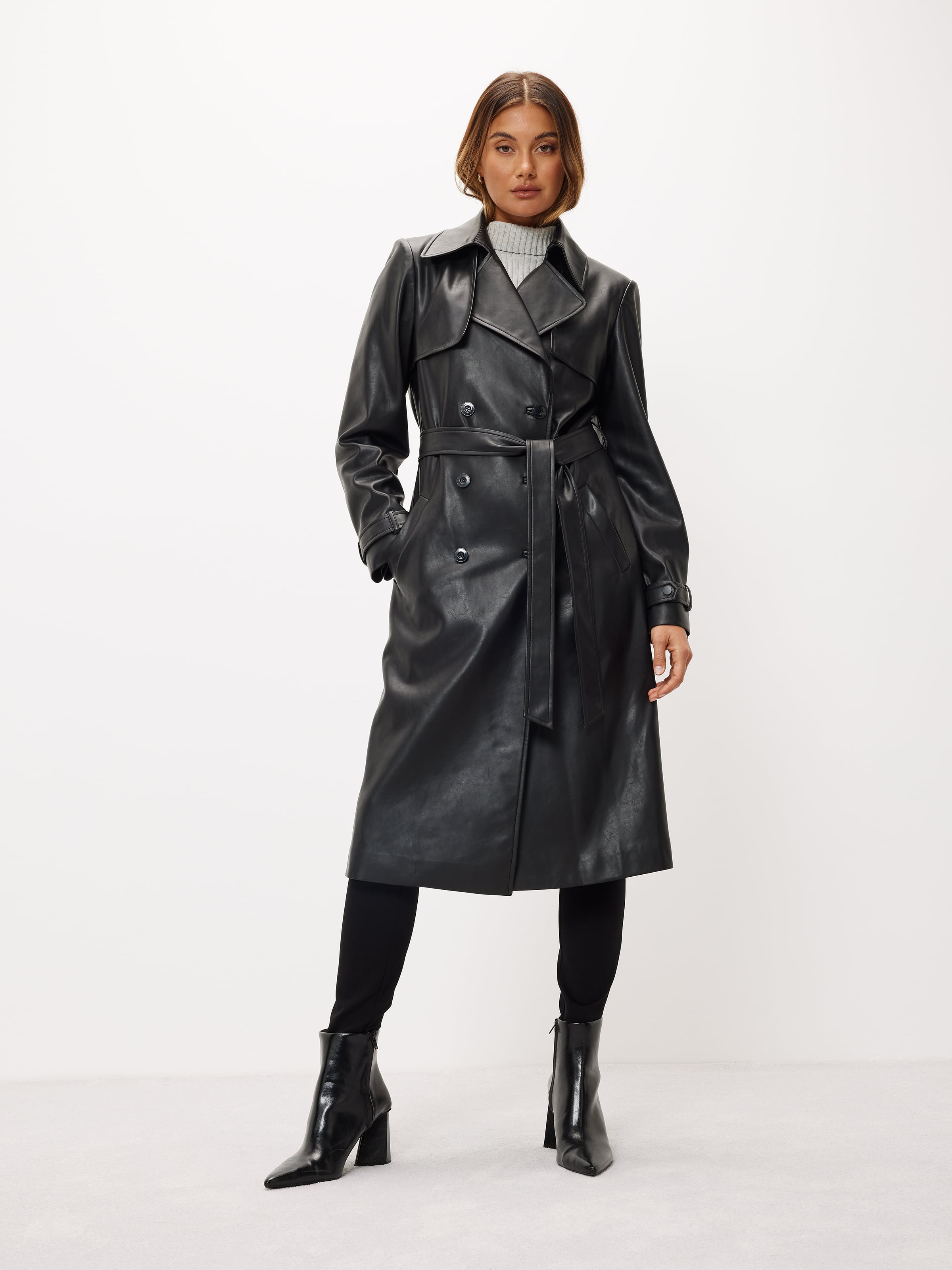 Perfect Faux Leather Trench