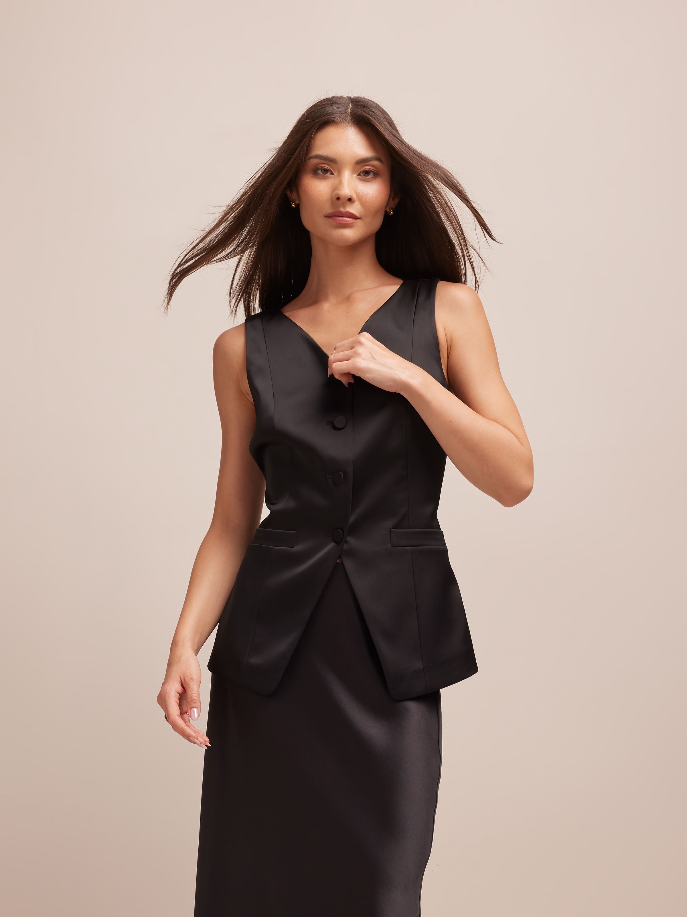 Cupids Bow Satin Vest