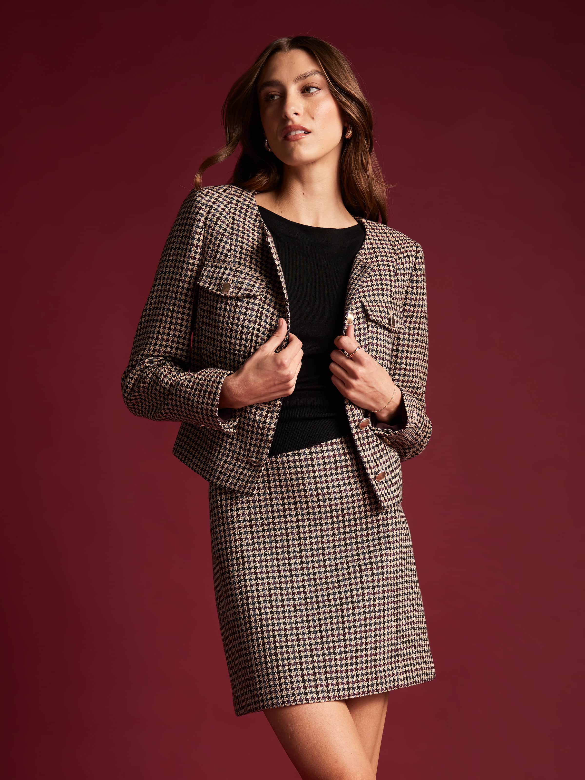 Small Talk Houndstooth Blazer