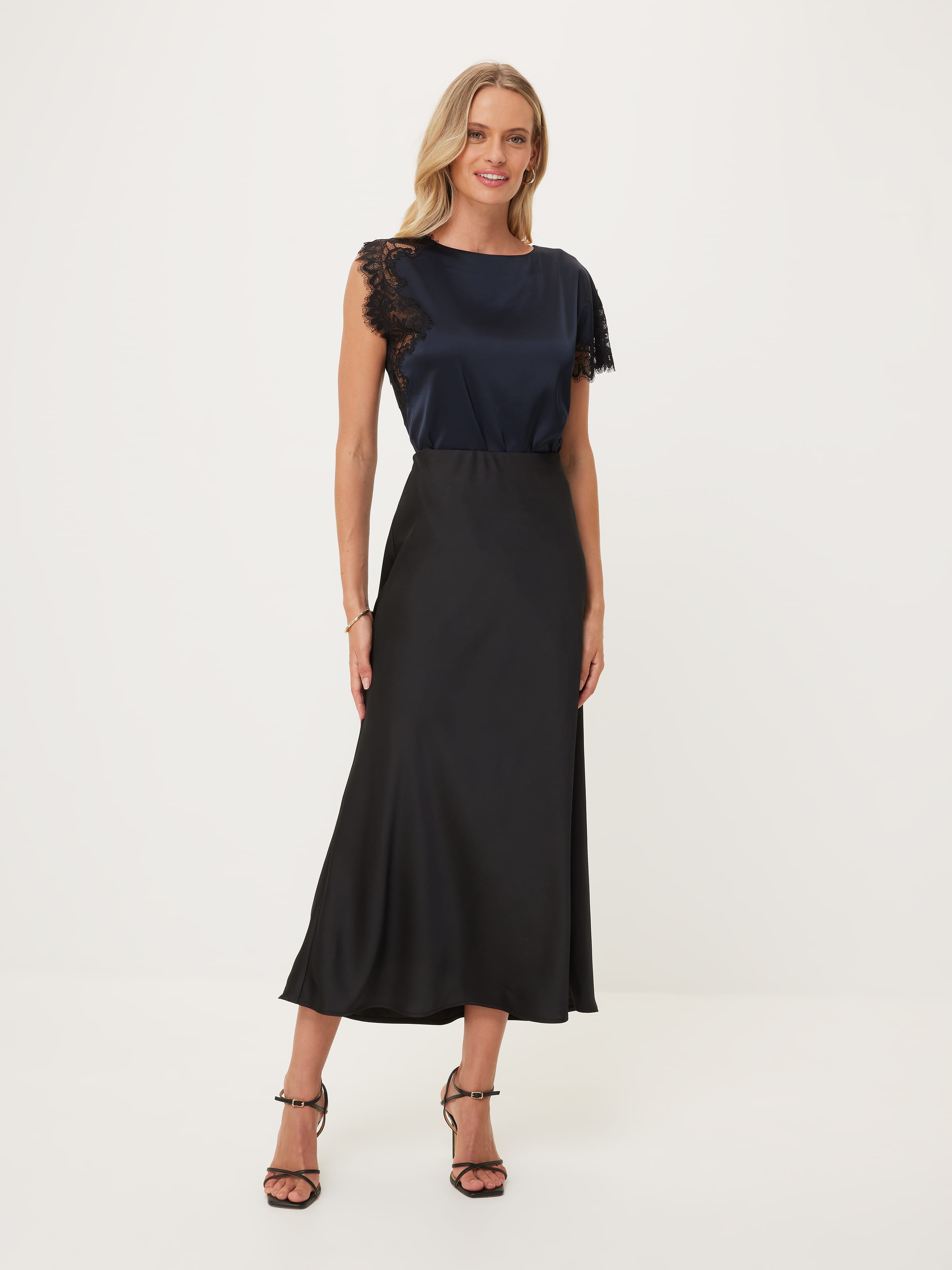 Love Triangle Satin Slip Skirt