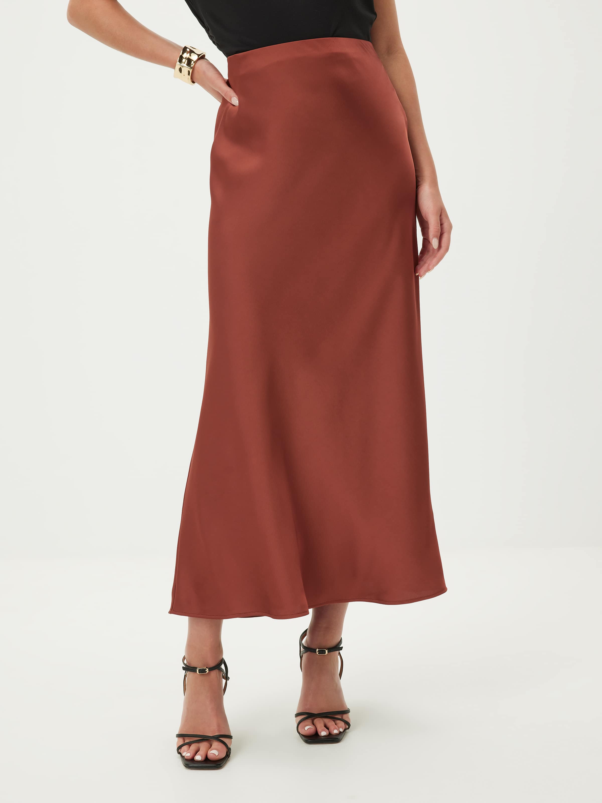 Love Triangle Satin Slip Skirt