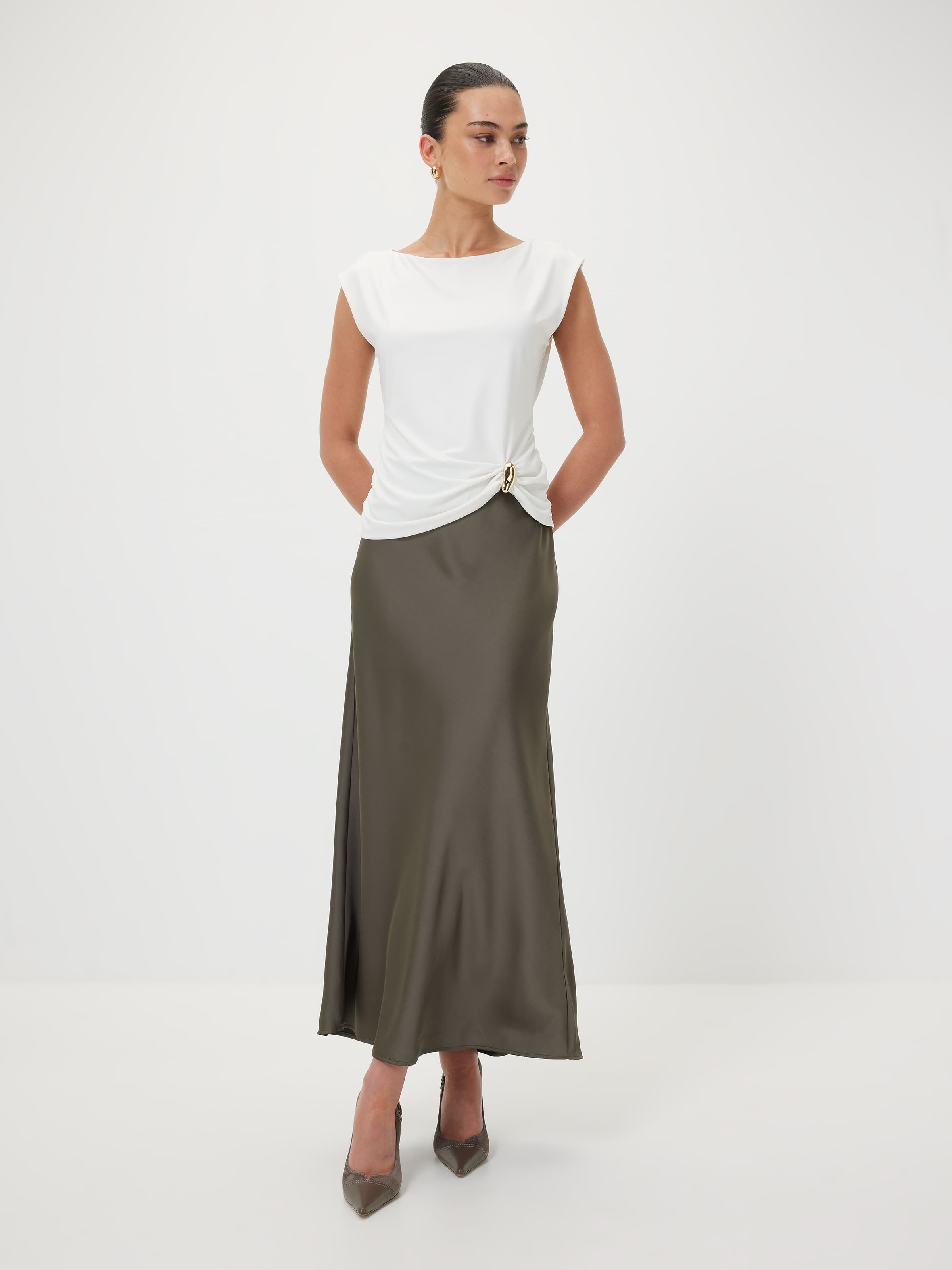 Love Triangle Satin Slip Skirt