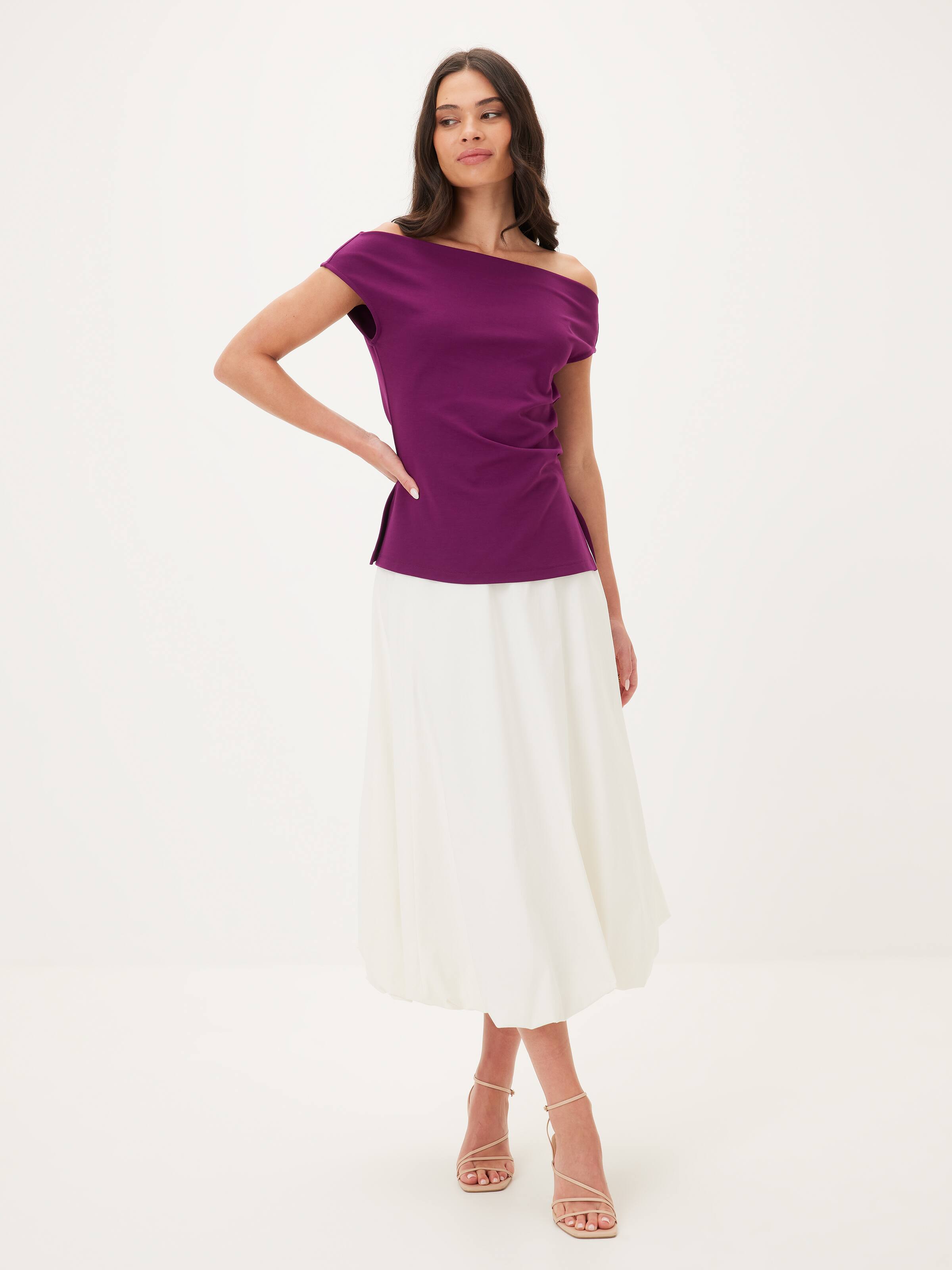 Mon Ami Bubble Hem Midi Skirt