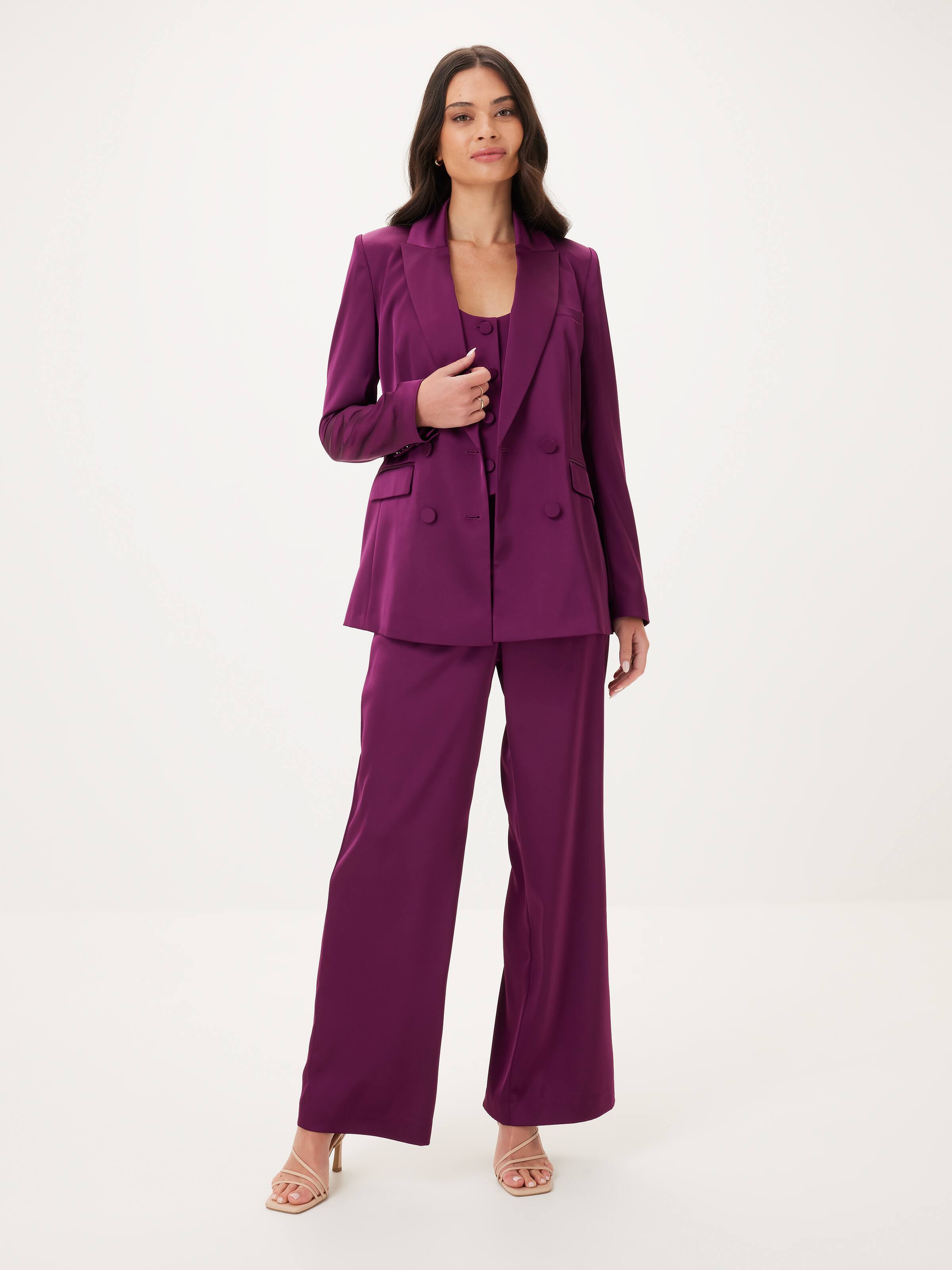 Love Triangle Double Breasted Satin Blazer