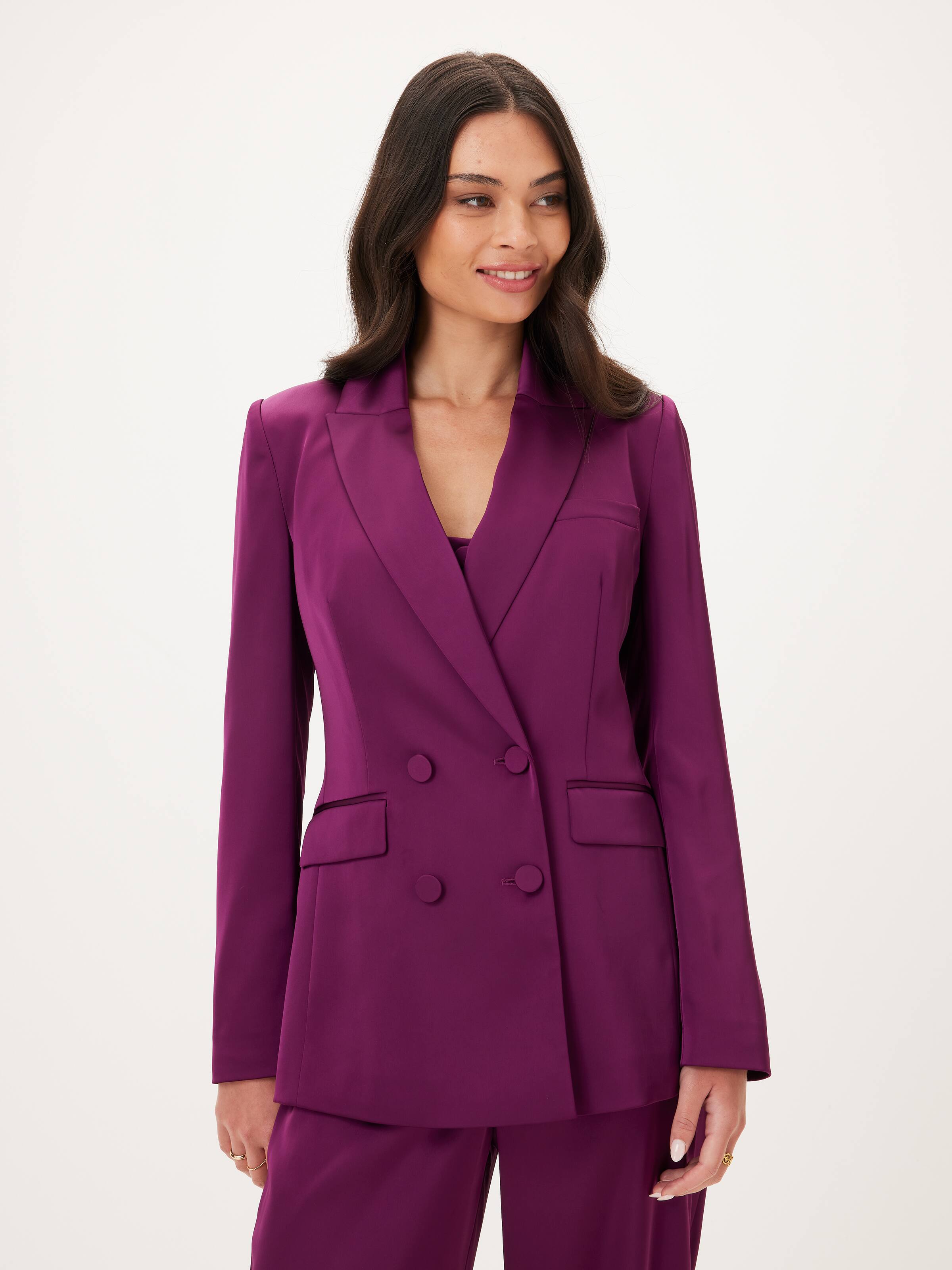 Love Triangle Double Breasted Satin Blazer