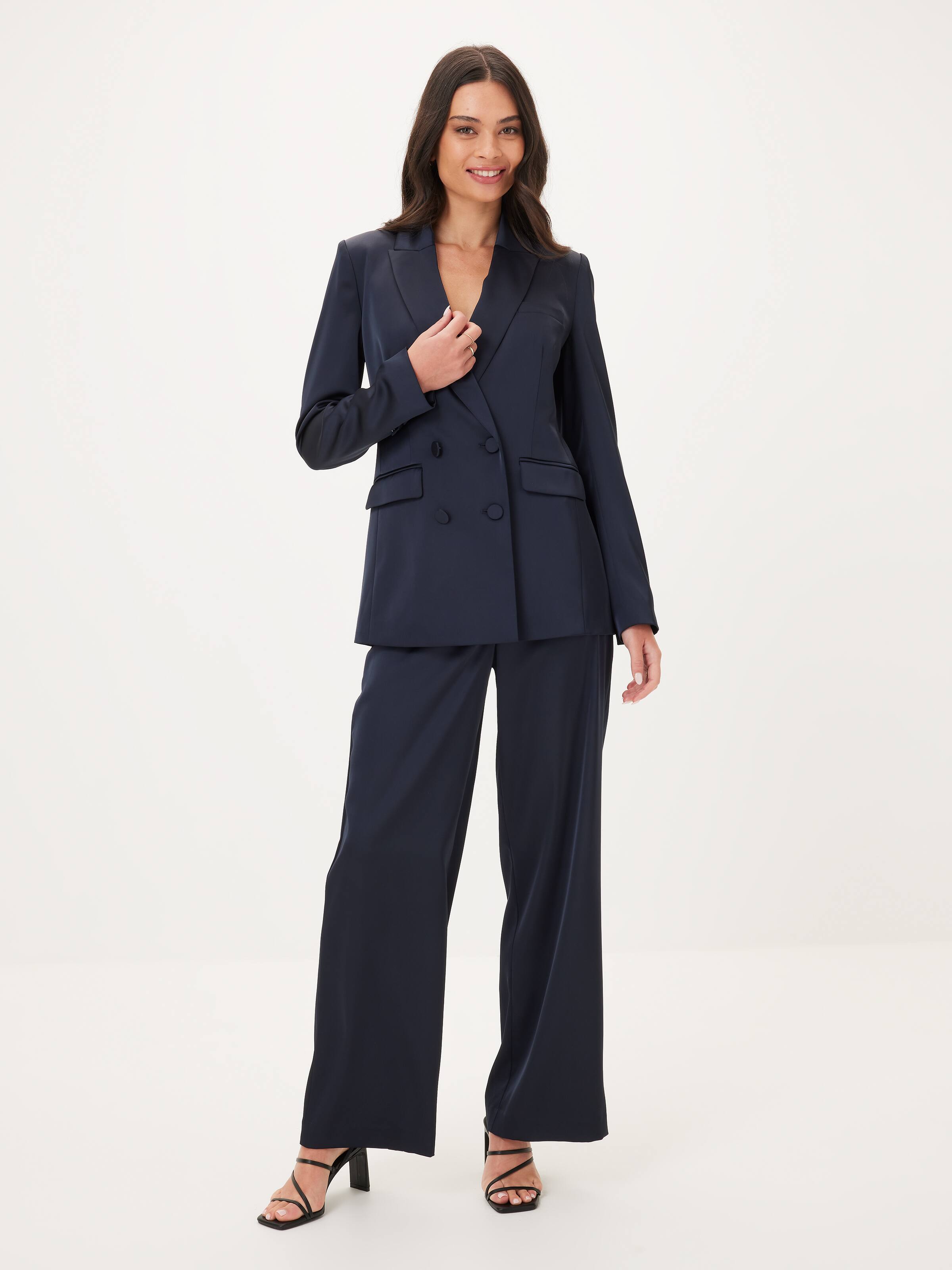 Love Triangle Double Breasted Satin Blazer