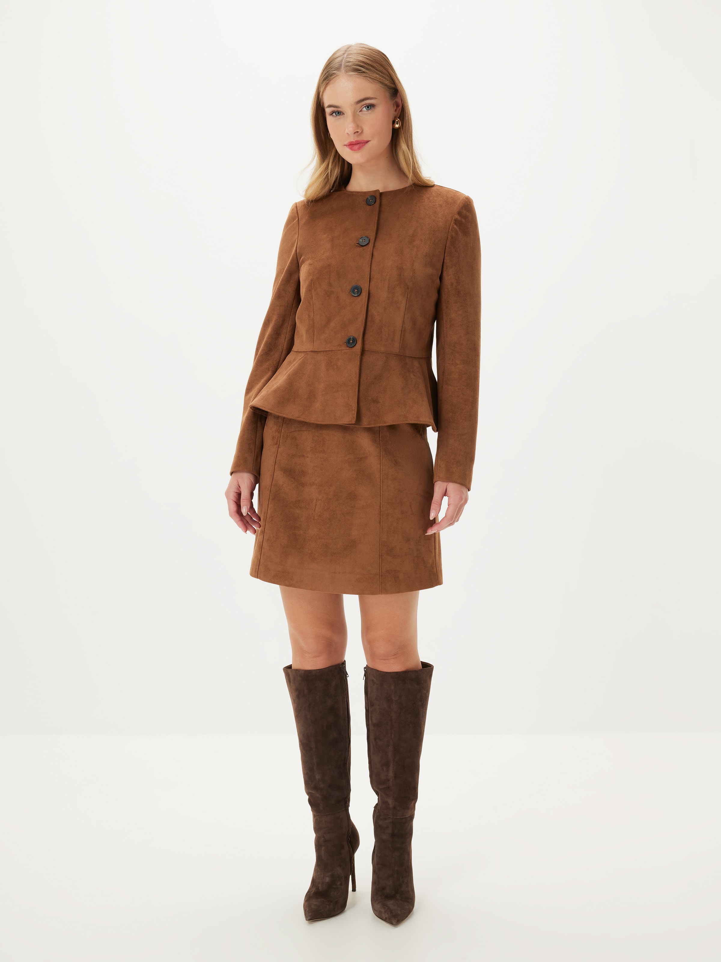 Kaia Suedette Peplum Jacket