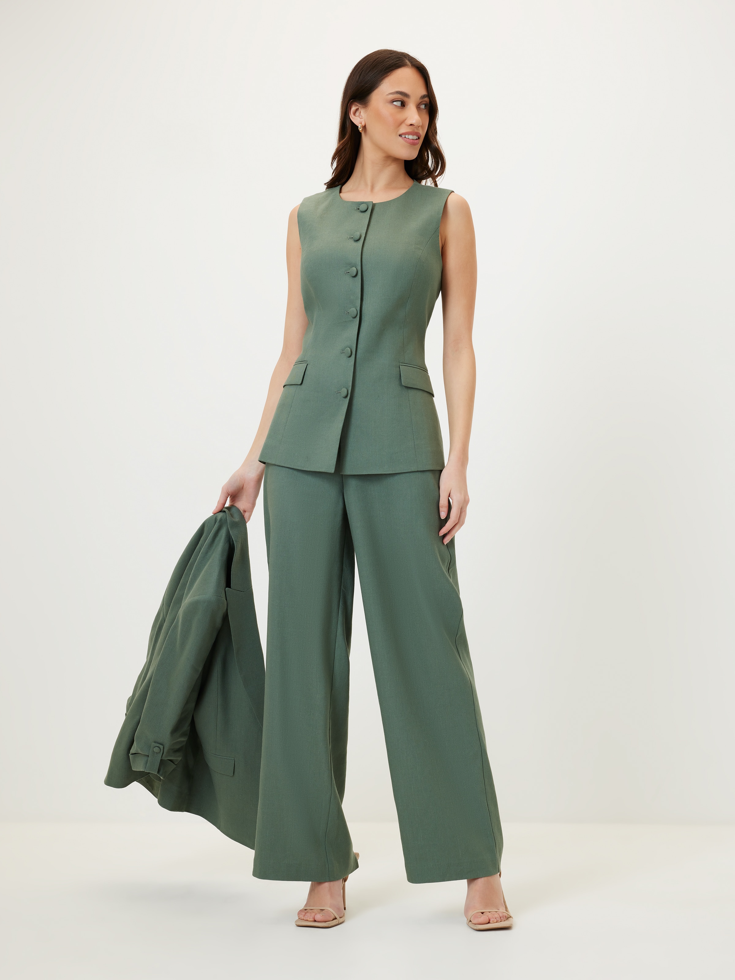 Blue Moon Linen Blend Vest