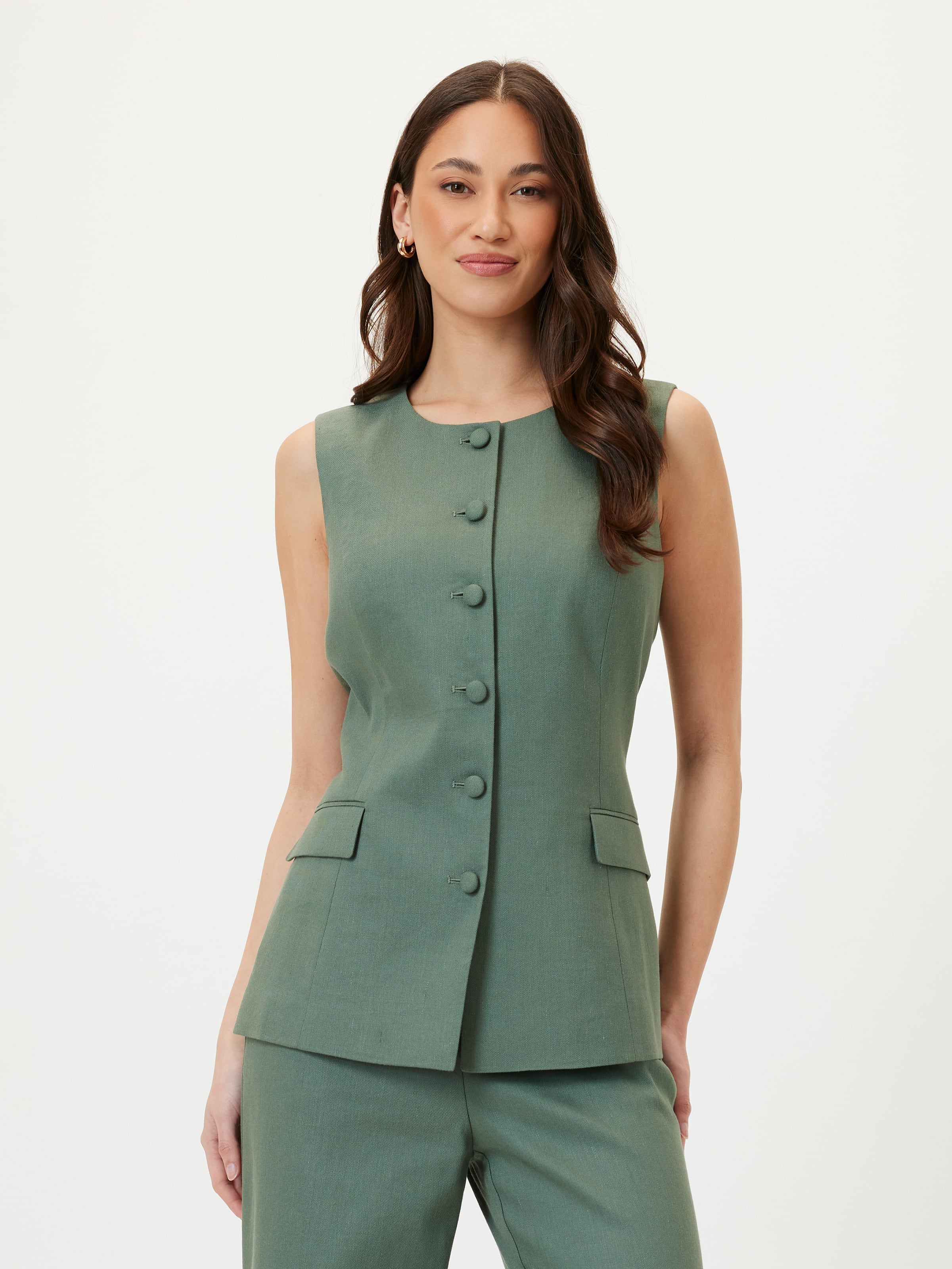 Blue Moon Linen Blend Vest