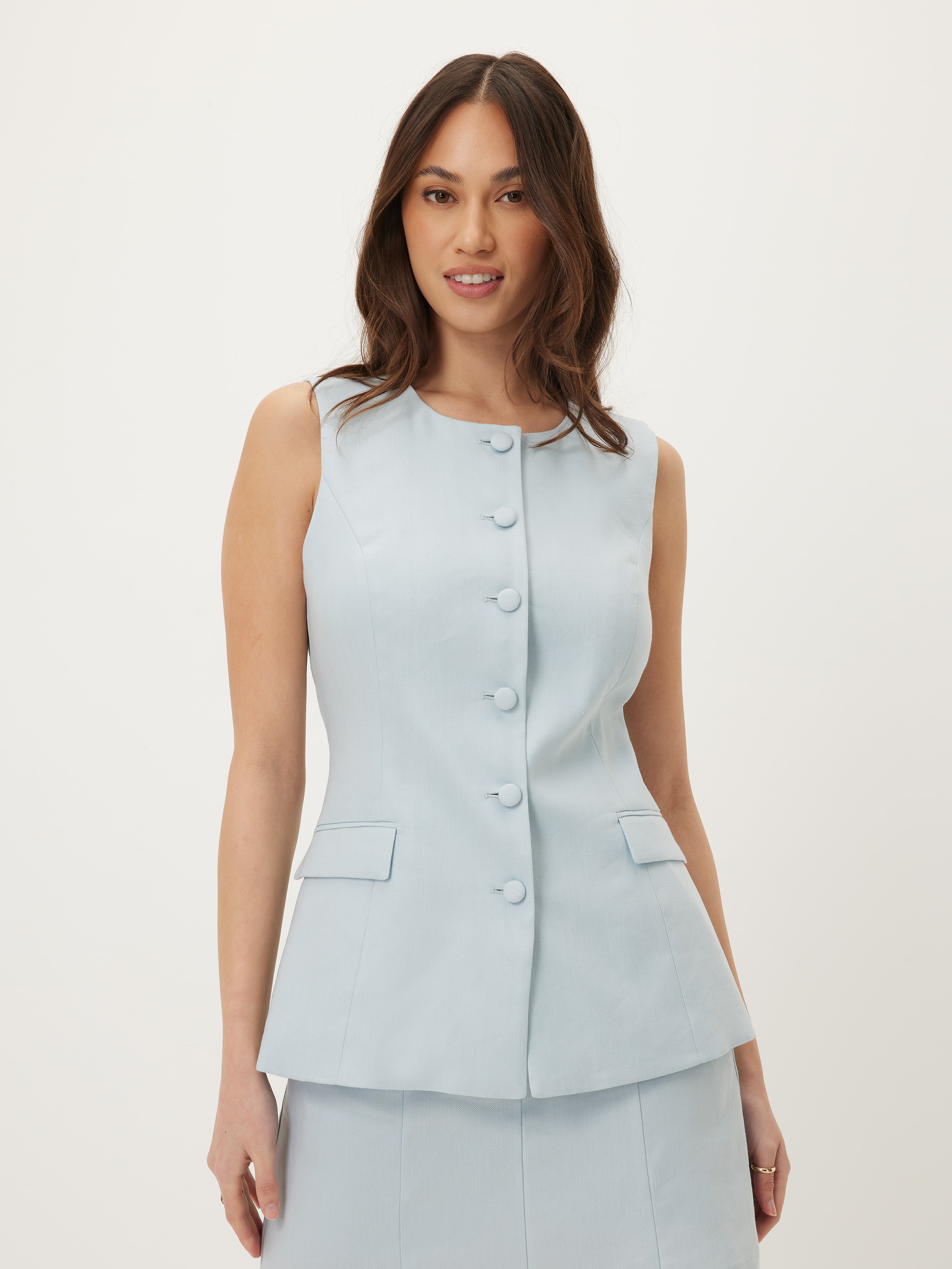 Blue Moon Linen Blend Vest