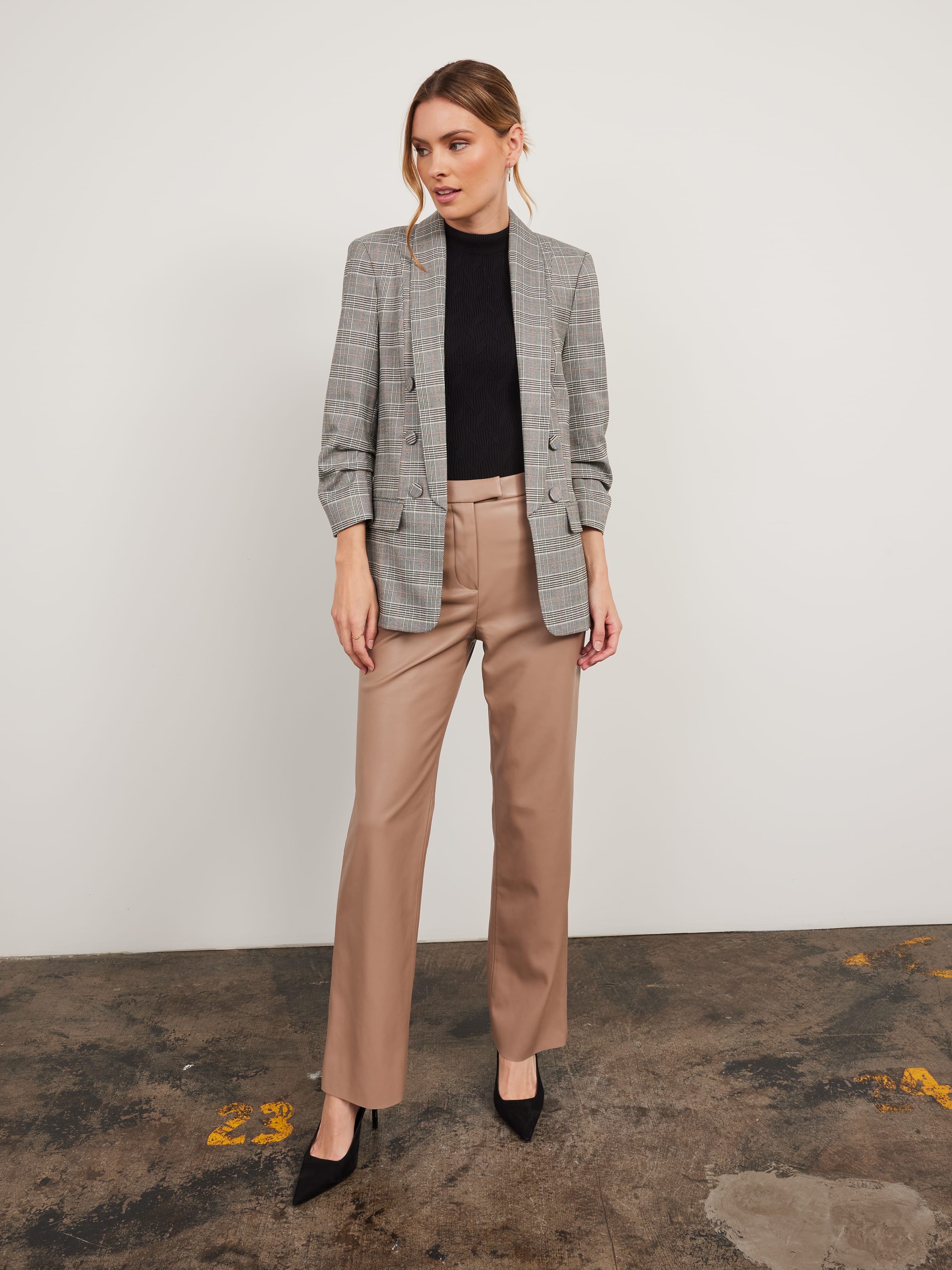 Grey jacket and black on sale pants