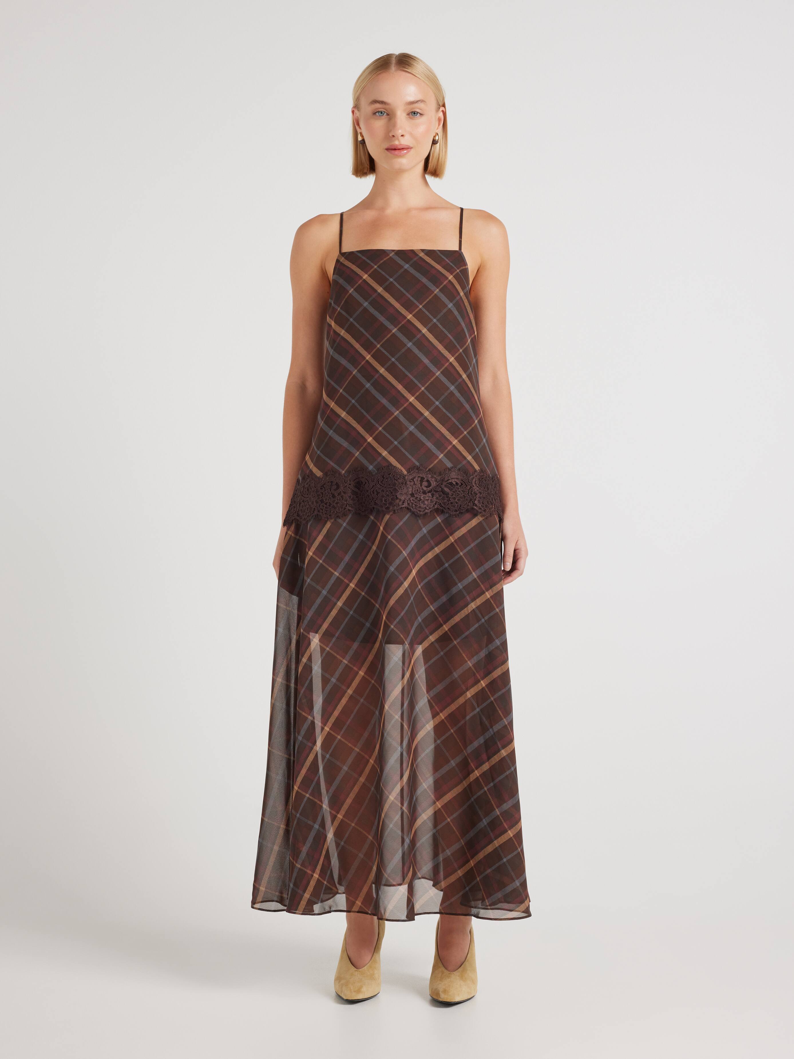 Plaid Midi Skirt