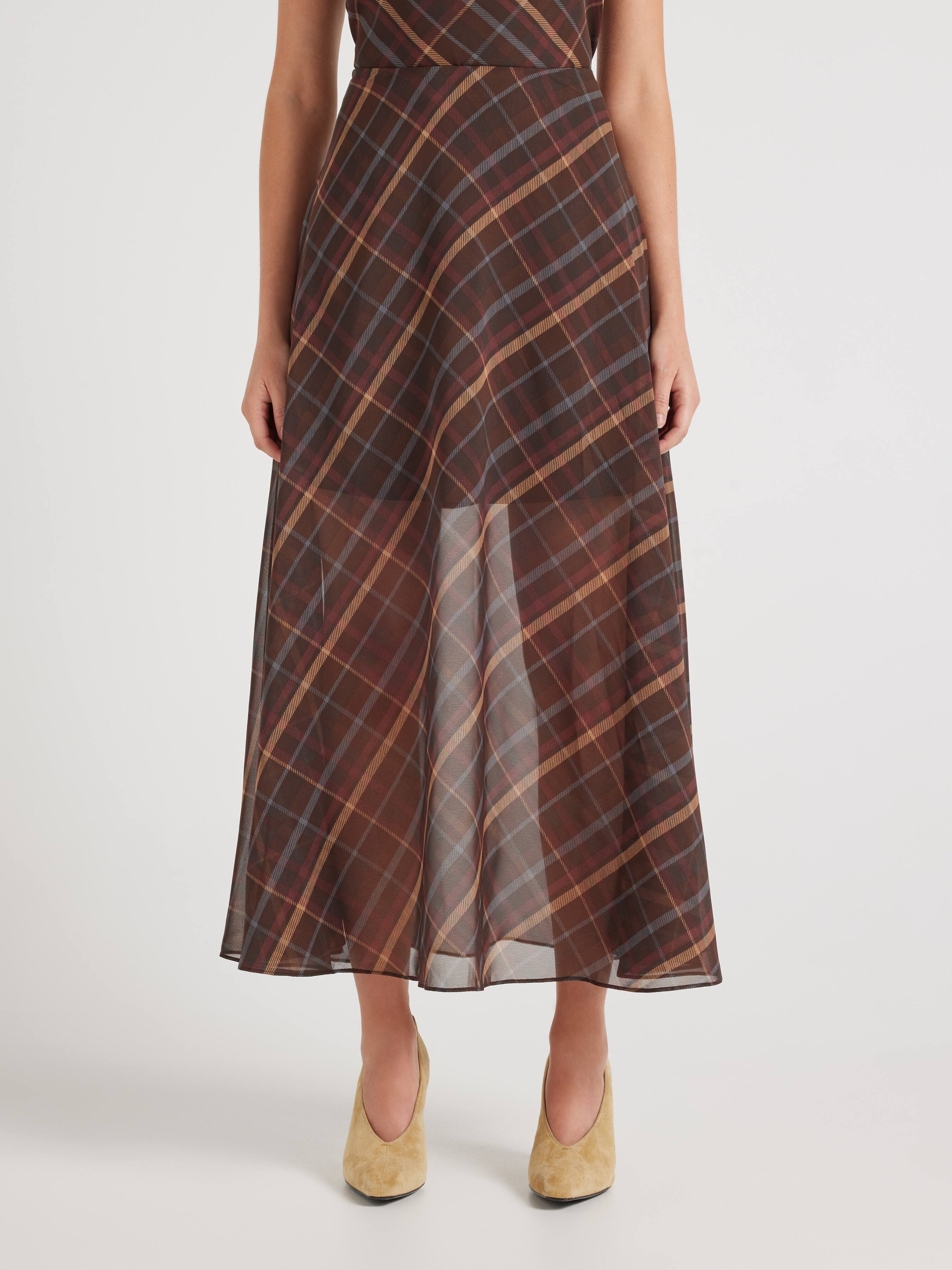 Plaid Midi Skirt