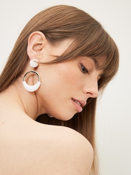 Jolie Metal & Paper Front Face Earrings