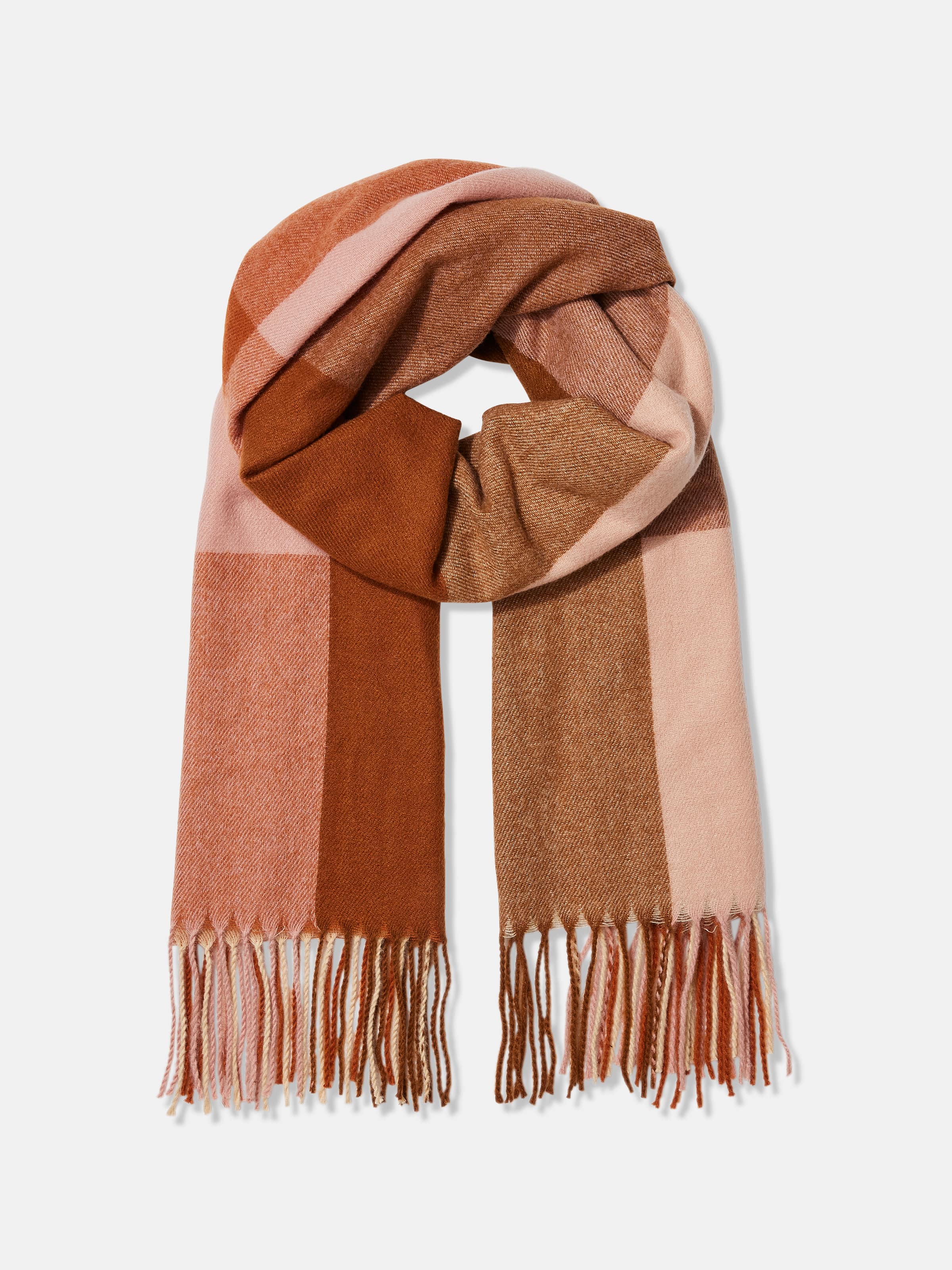 Checked Tassel Scarf