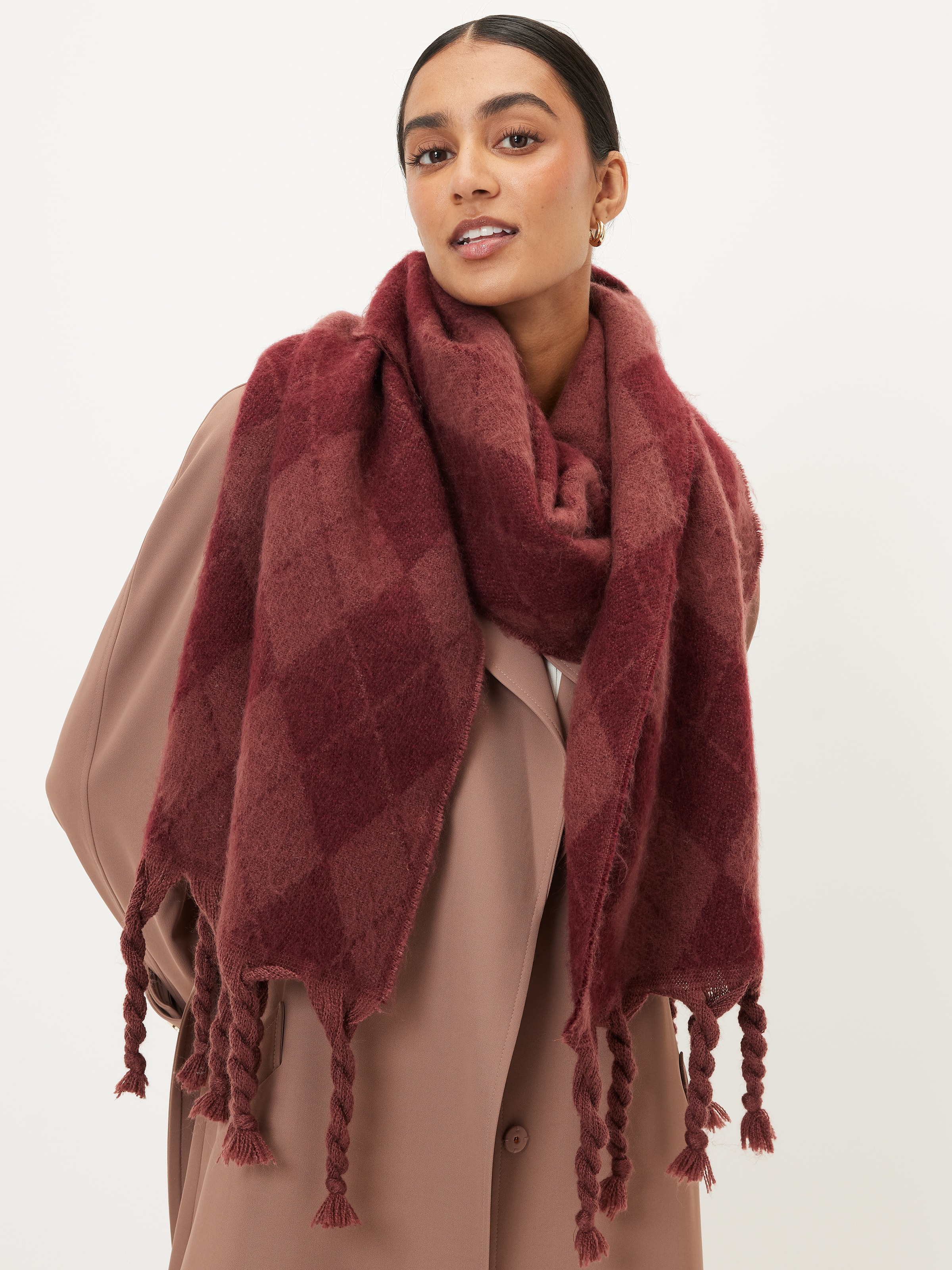Abbey Argyle Brushed Scarf
