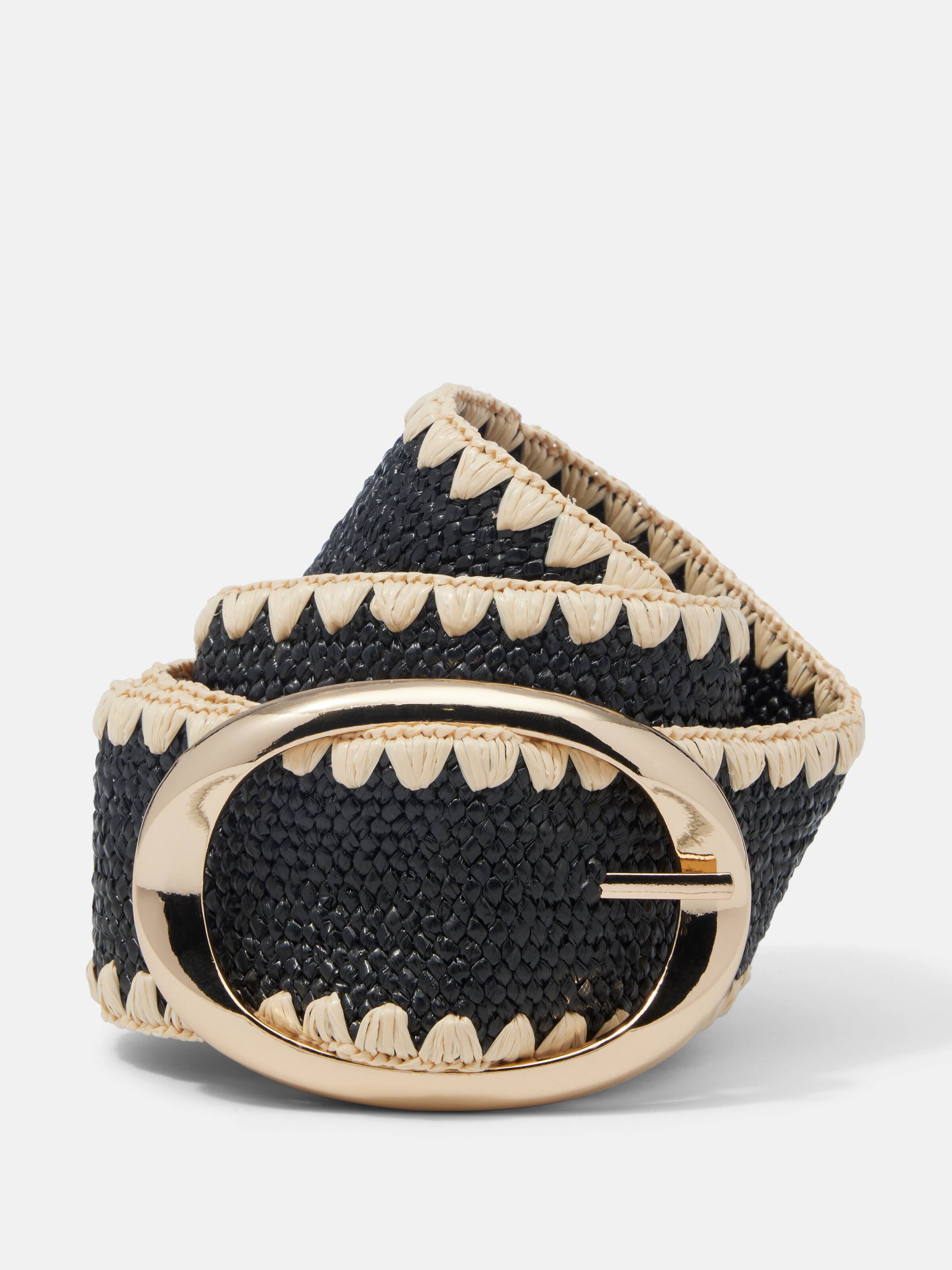 Stitch Detail Stretch Weave Belt