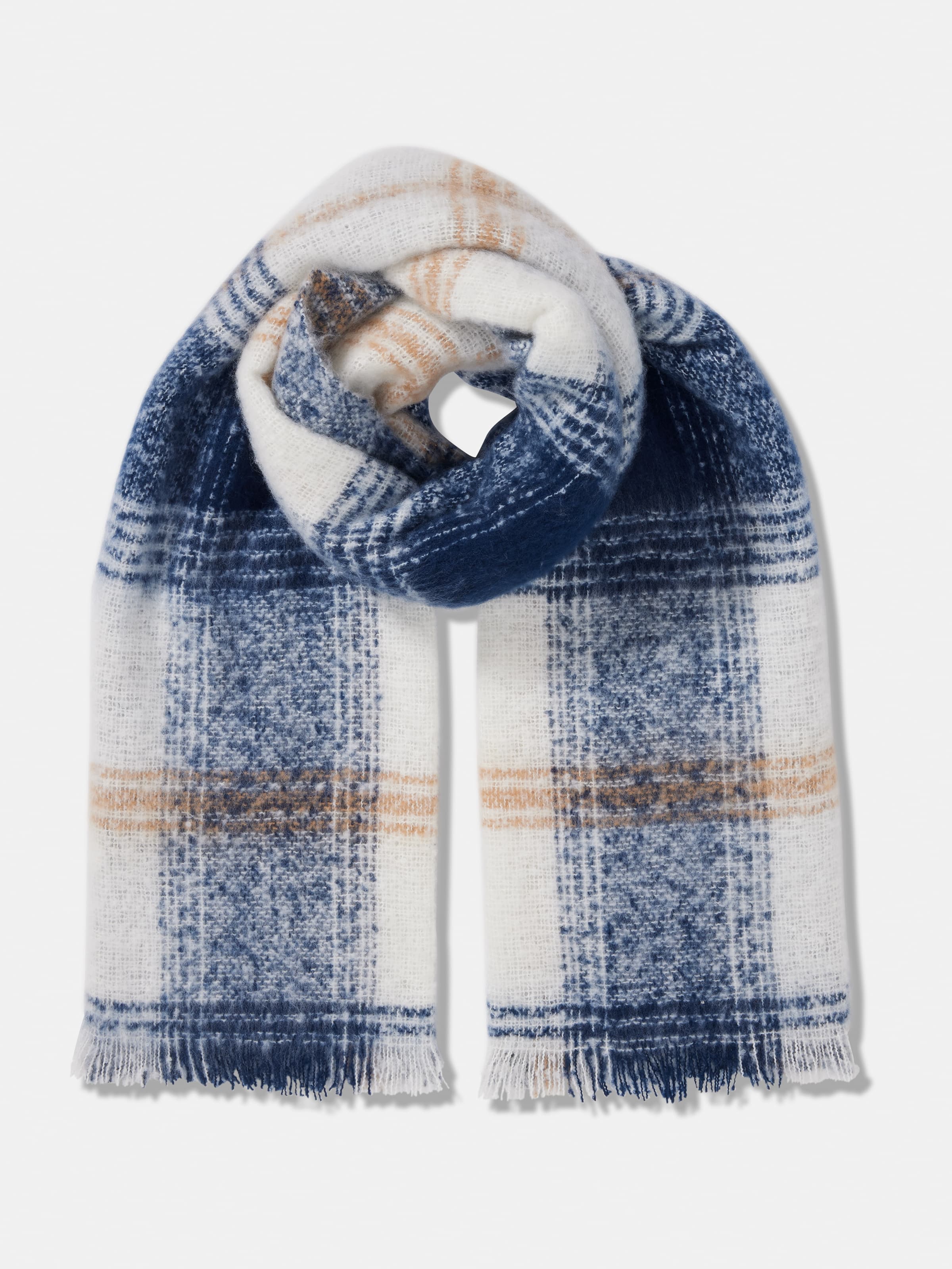 Frenchy Checked Fringed Scarf
