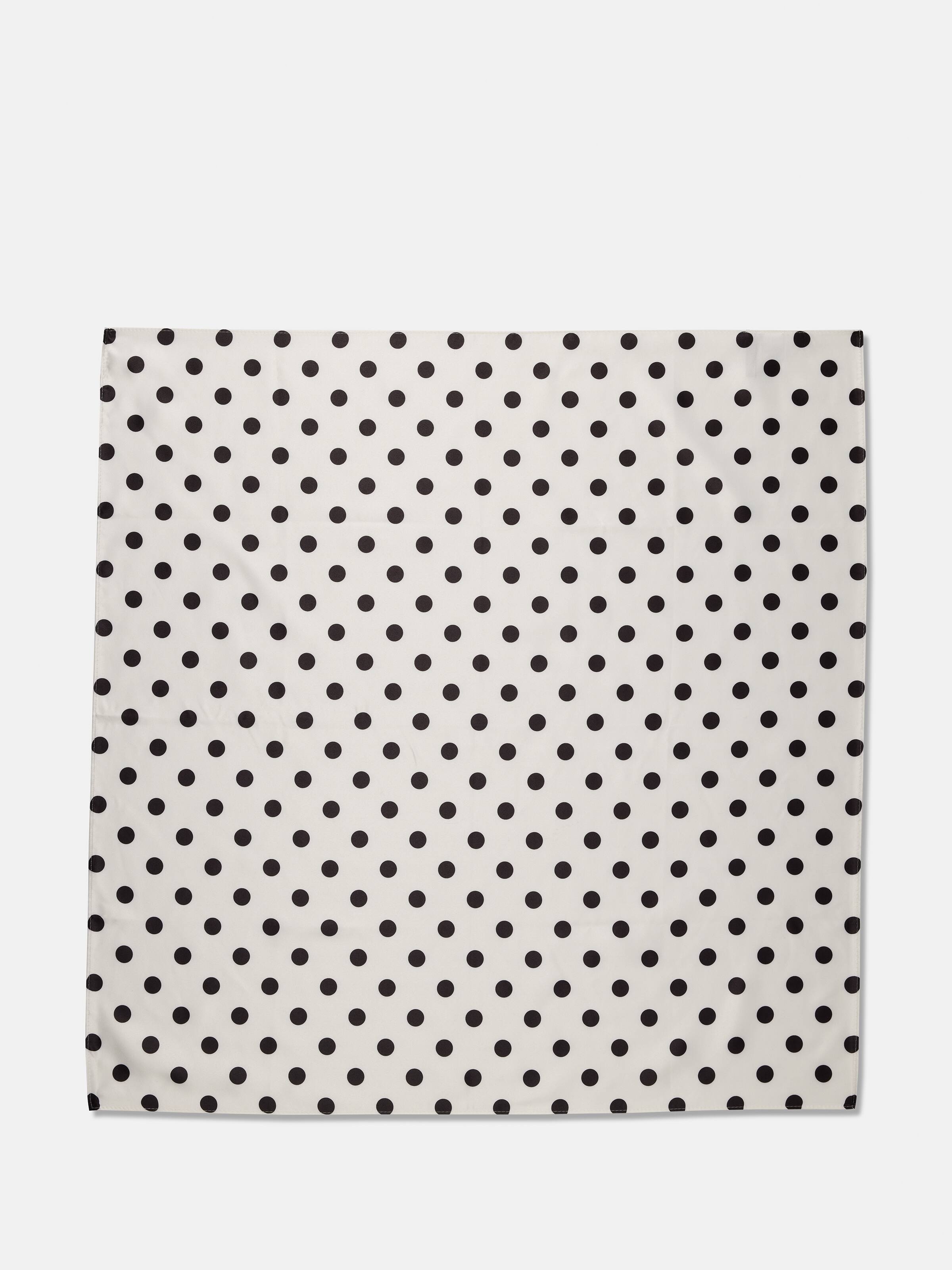 Polka Dot Square Satin Scarf