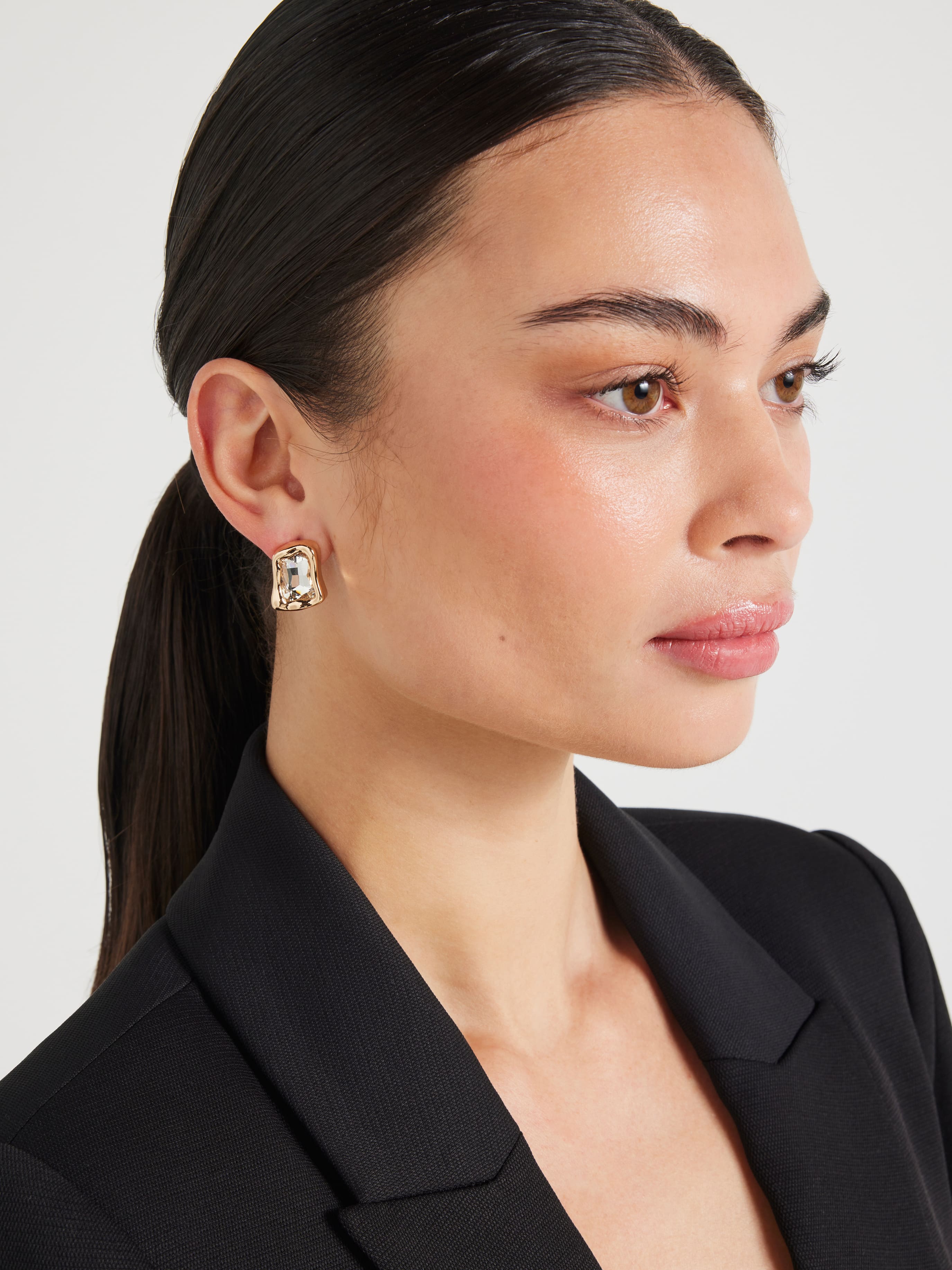 Beth Molten Diamante Stud Earrings