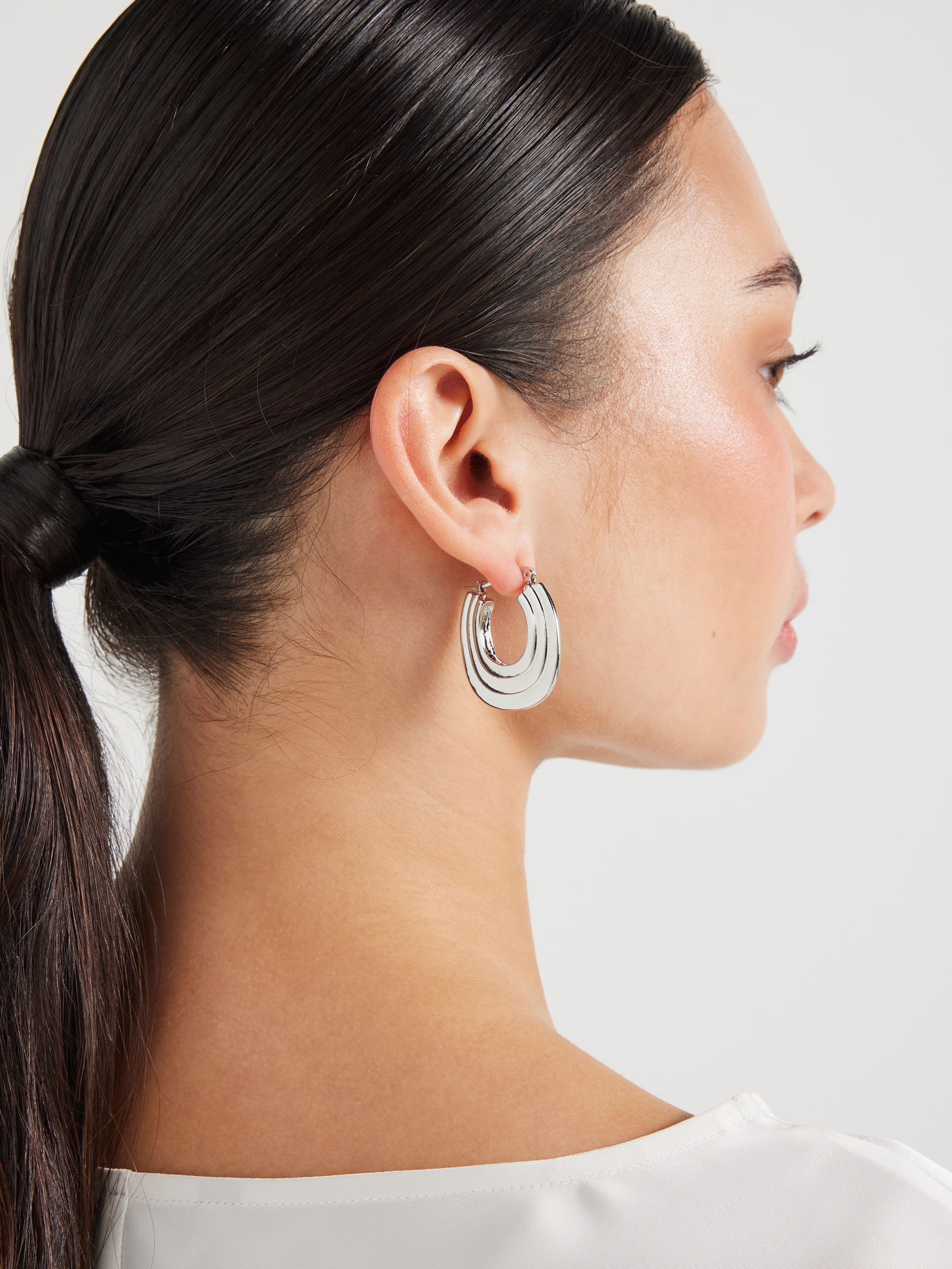 Trisha Chunky Flat Hoop Earring